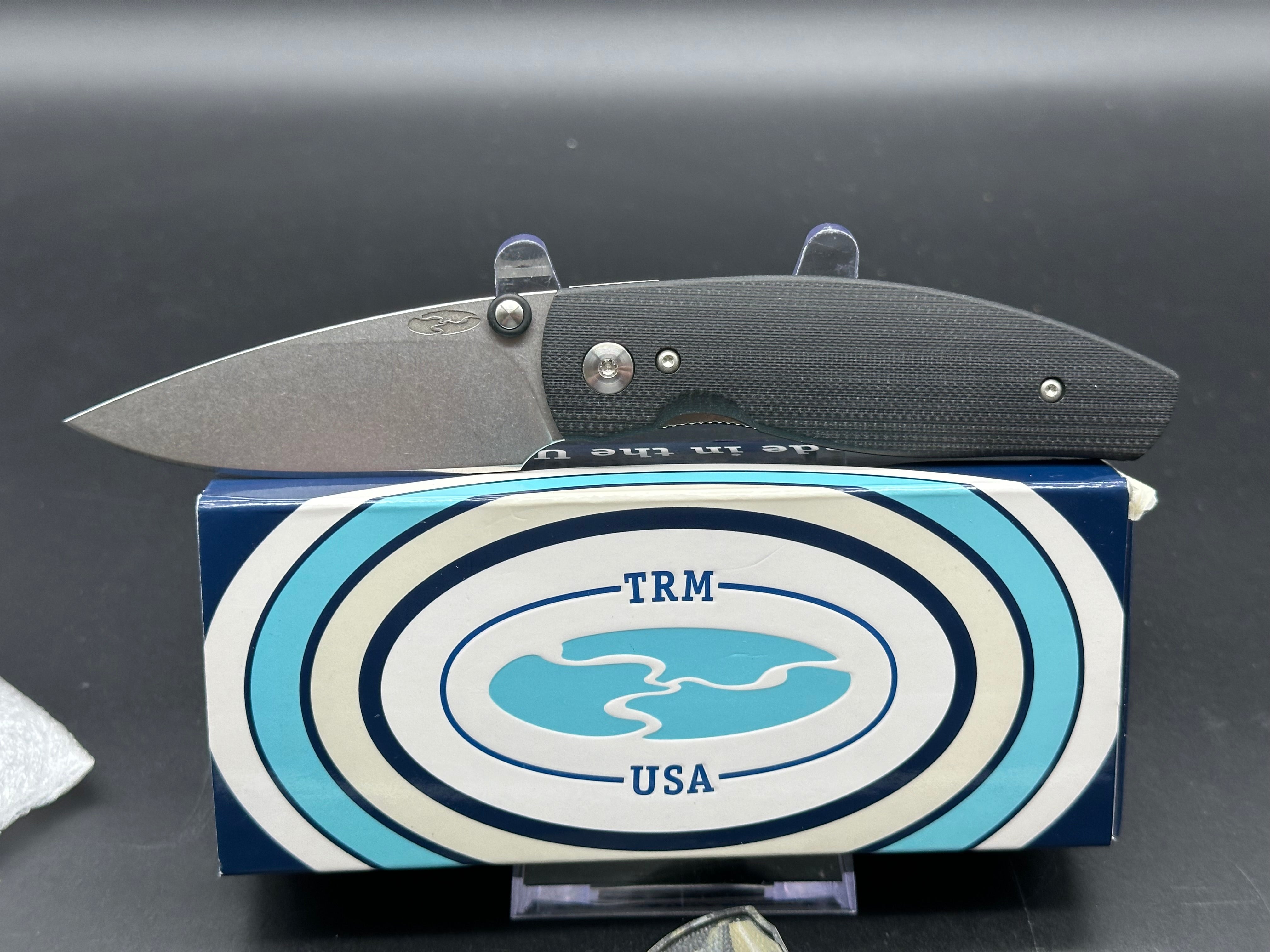 TRM Neutron 2, 3" 20CV Stonewash Blade with G10 Scales in Jet Black plus extra scales