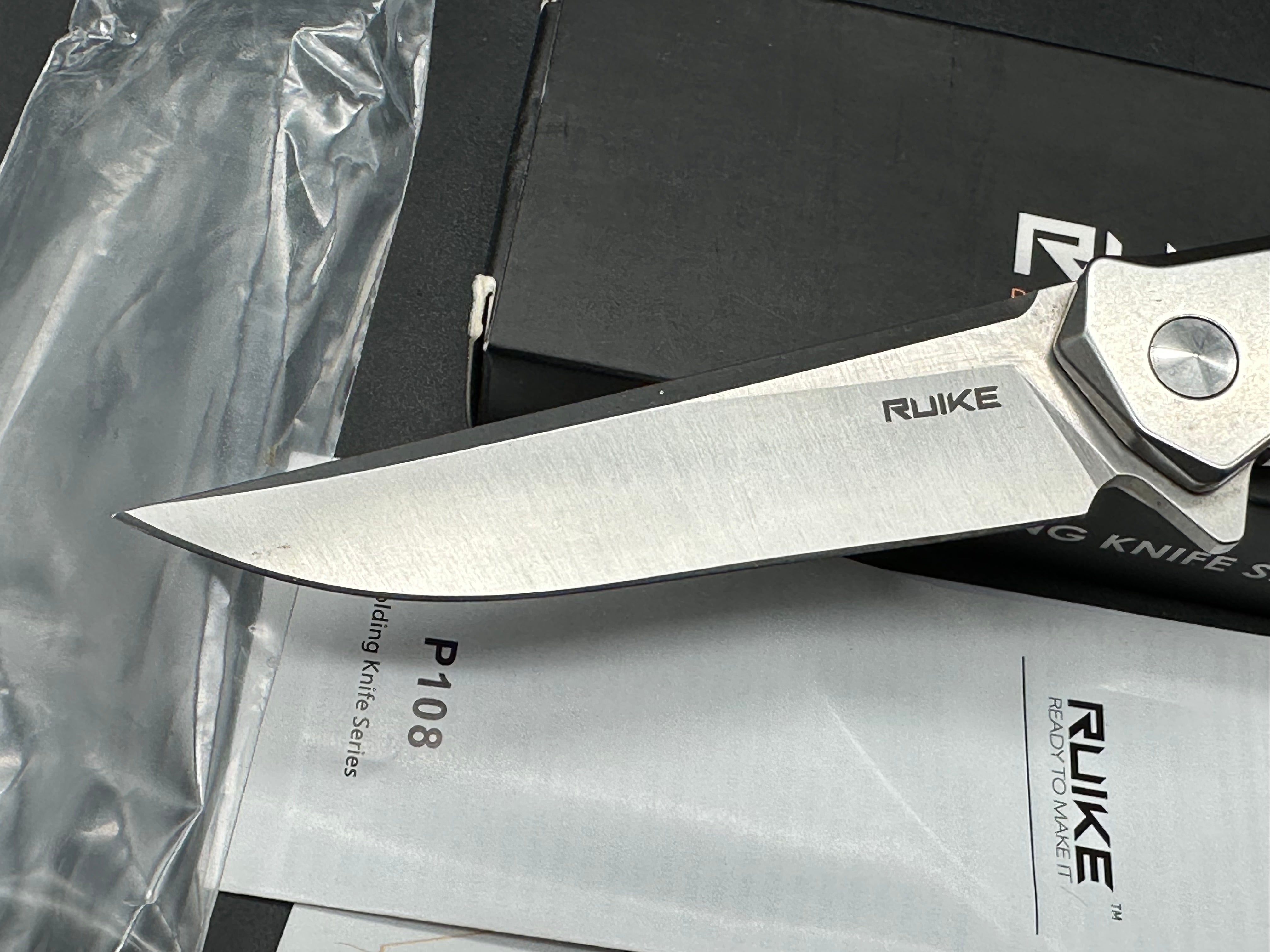 RUIKE P108 Frame Lock Knife w/ Beta Plus Lock (3.5" Satin)