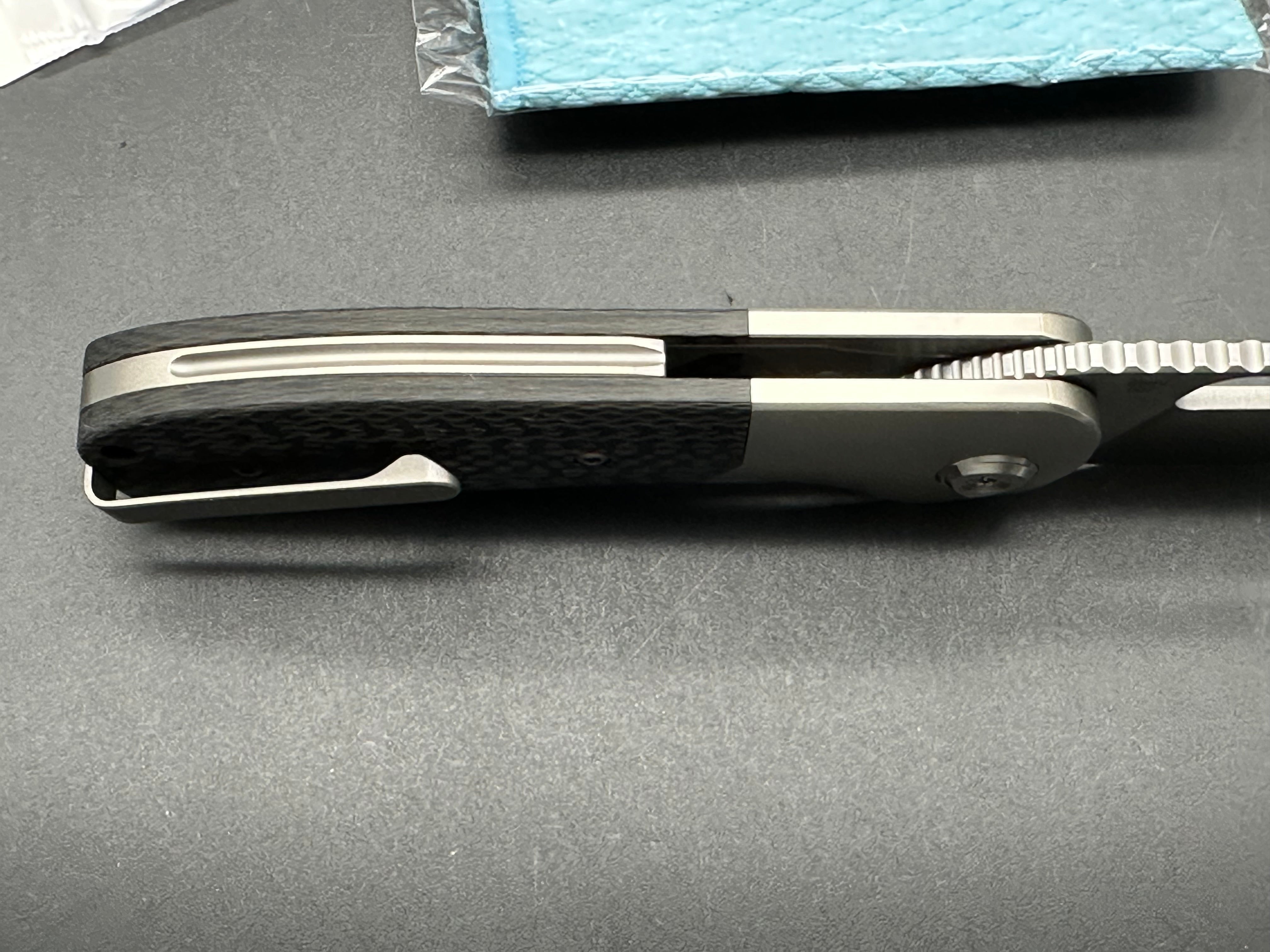 Liong Mah Field Duty 3.5,S90V Satin Blade with Titanium and Carbon Fiber Handle