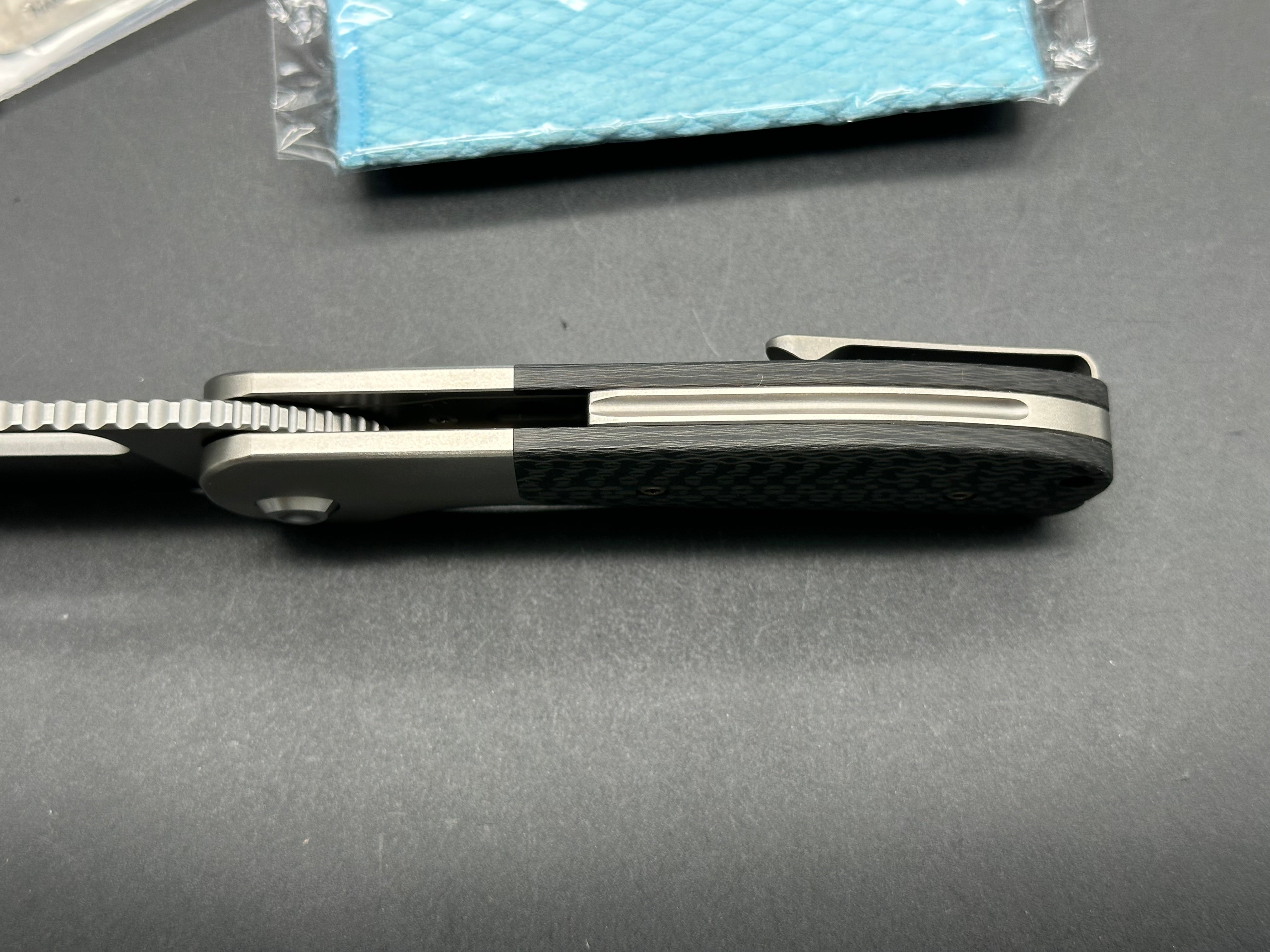 Liong Mah Field Duty 3.5,S90V Satin Blade with Titanium and Carbon Fiber Handle