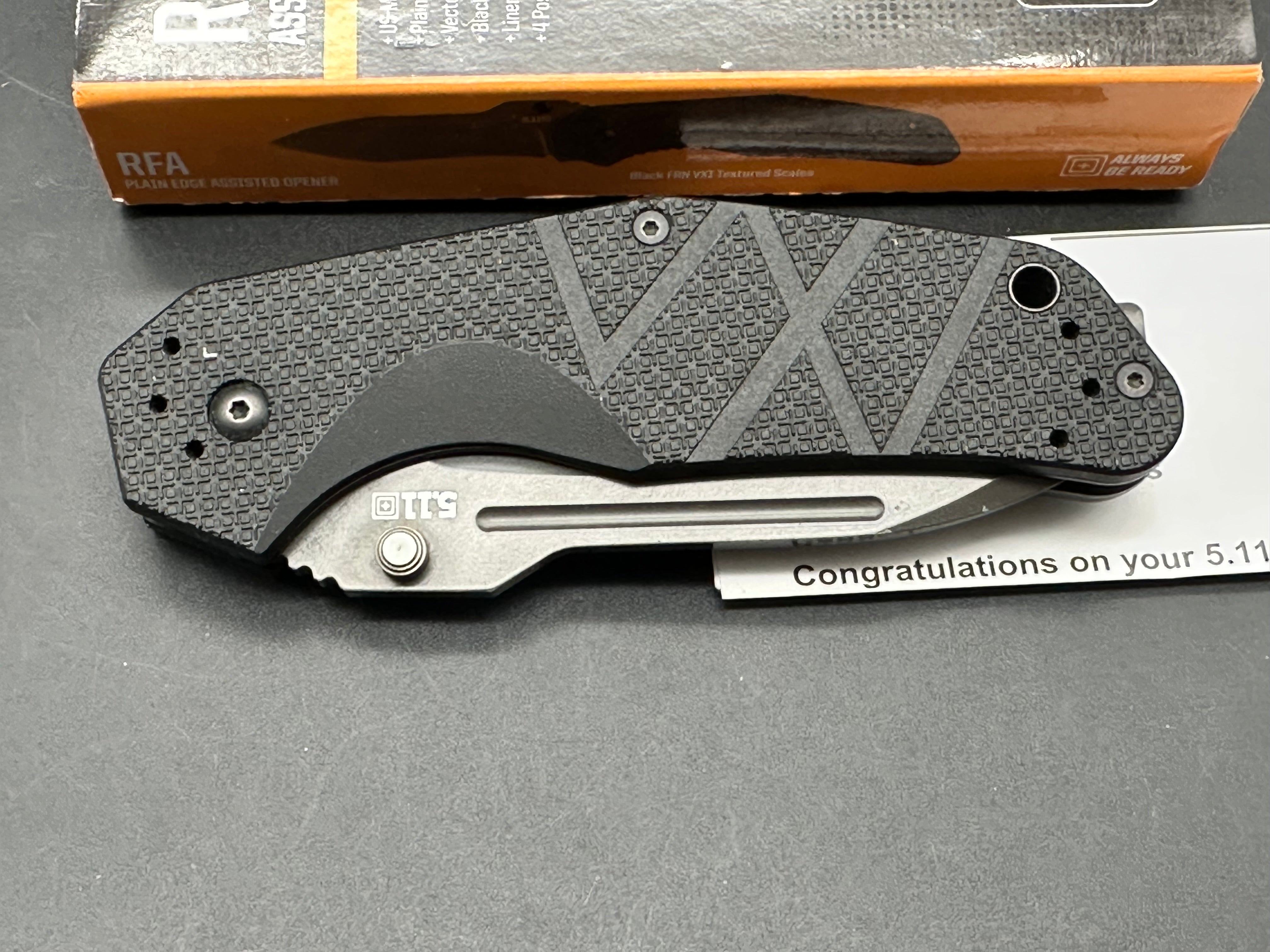 5.11 Tactical RFA Spring Assisted Knife Black FRN (3.5" Black)