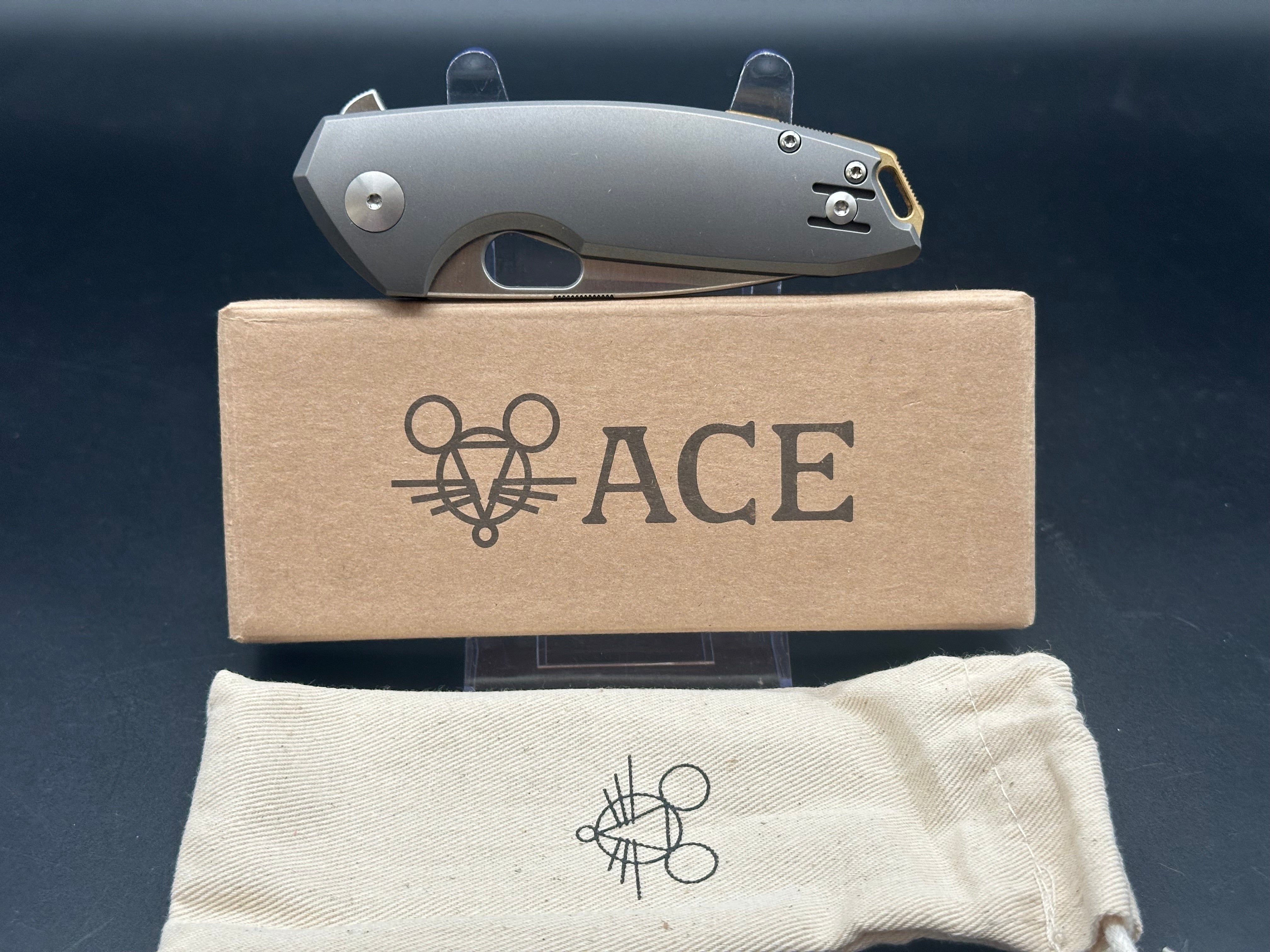 GiantMouse Vox/Anso ACE Tribeca Knife Titanium (3.2" Satin) MagnaCut