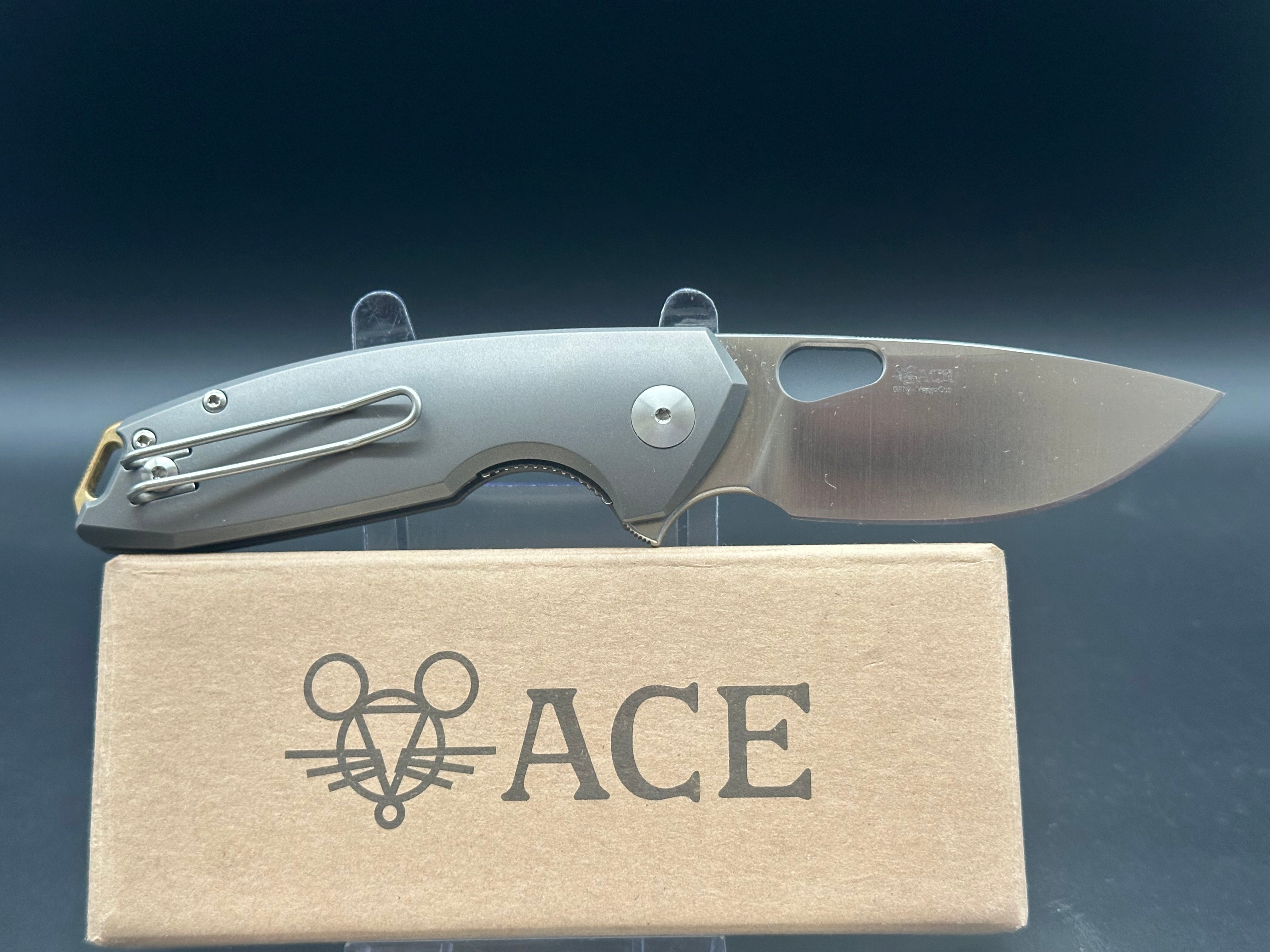 GiantMouse Vox/Anso ACE Tribeca Knife Titanium (3.2" Satin) MagnaCut
