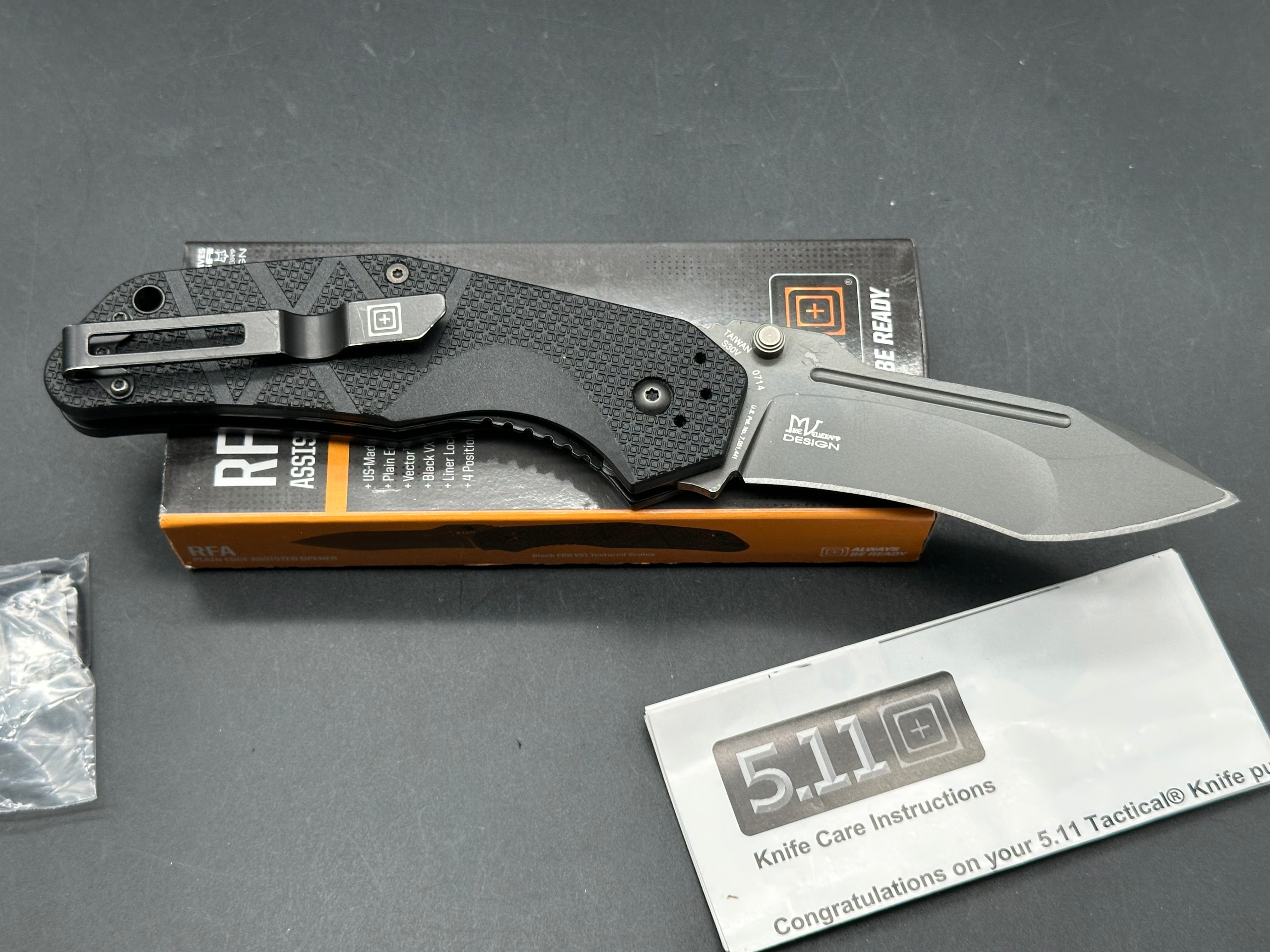 5.11 Tactical RFA Spring Assisted Knife Black FRN (3.5" Black)