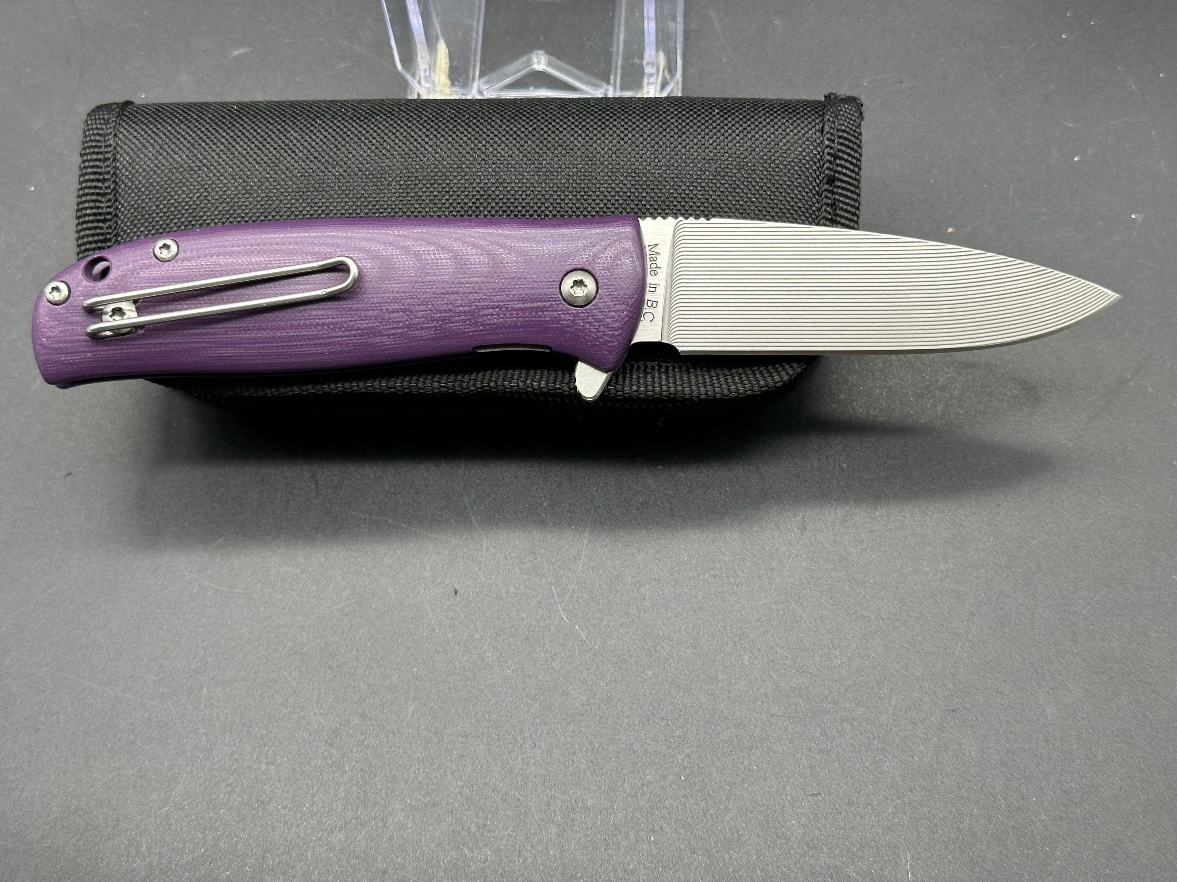 North Arm Skaha 2 3.3" S35VN CNC Milled Blade with Purple G10 Handle