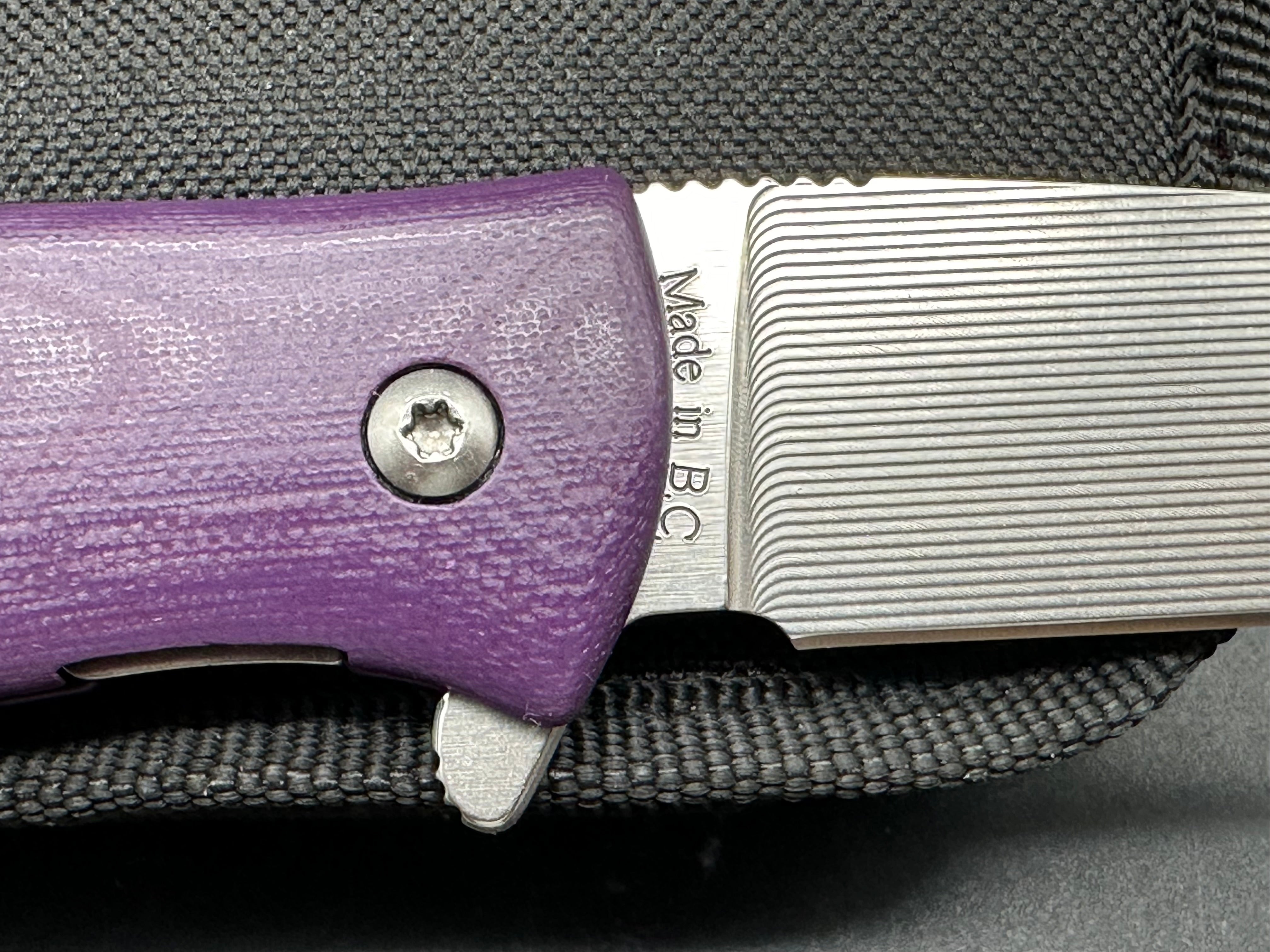 North Arm Skaha 2 3.3" S35VN CNC Milled Blade with Purple G10 Handle