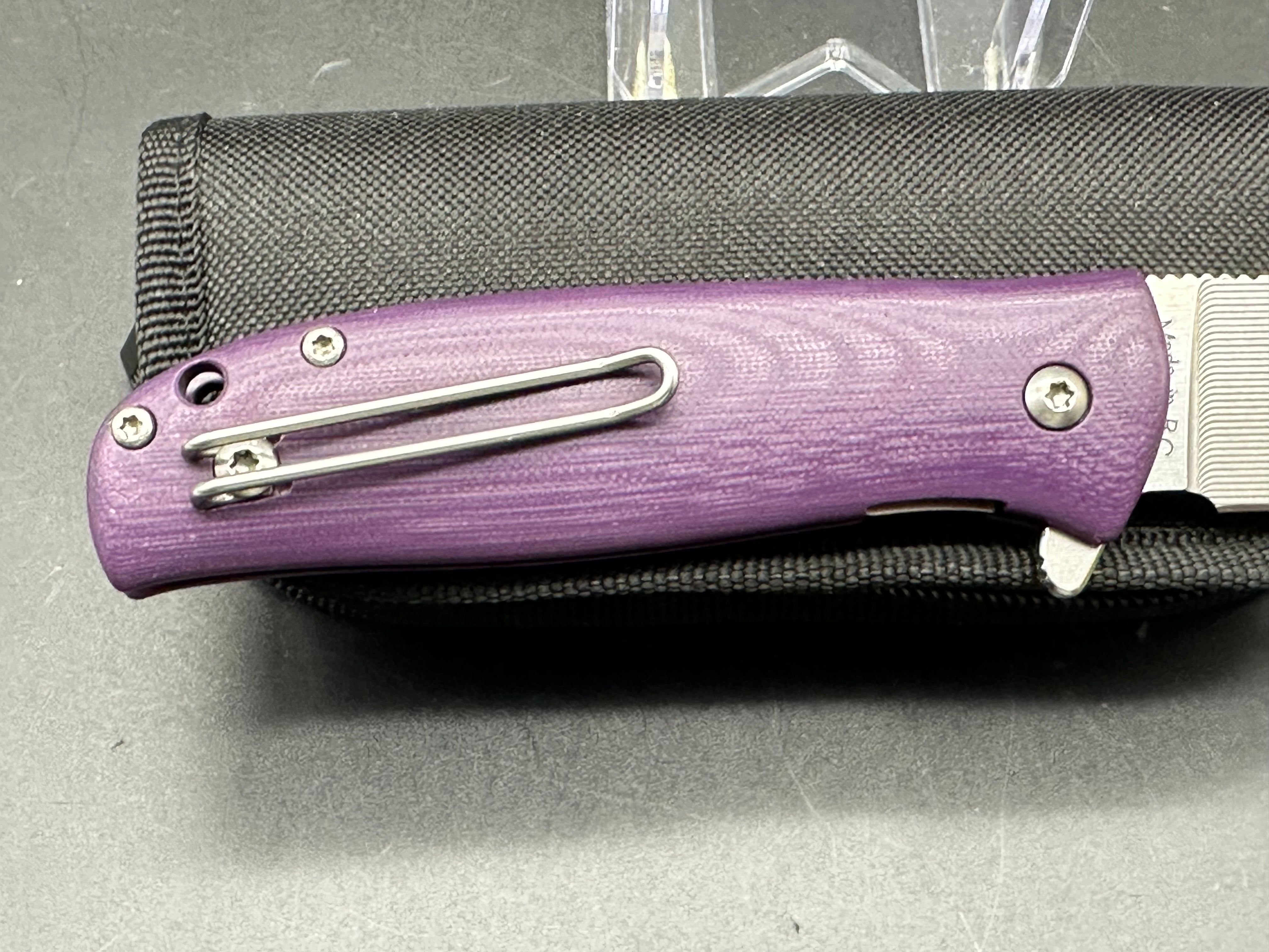 North Arm Skaha 2 3.3" S35VN CNC Milled Blade with Purple G10 Handle