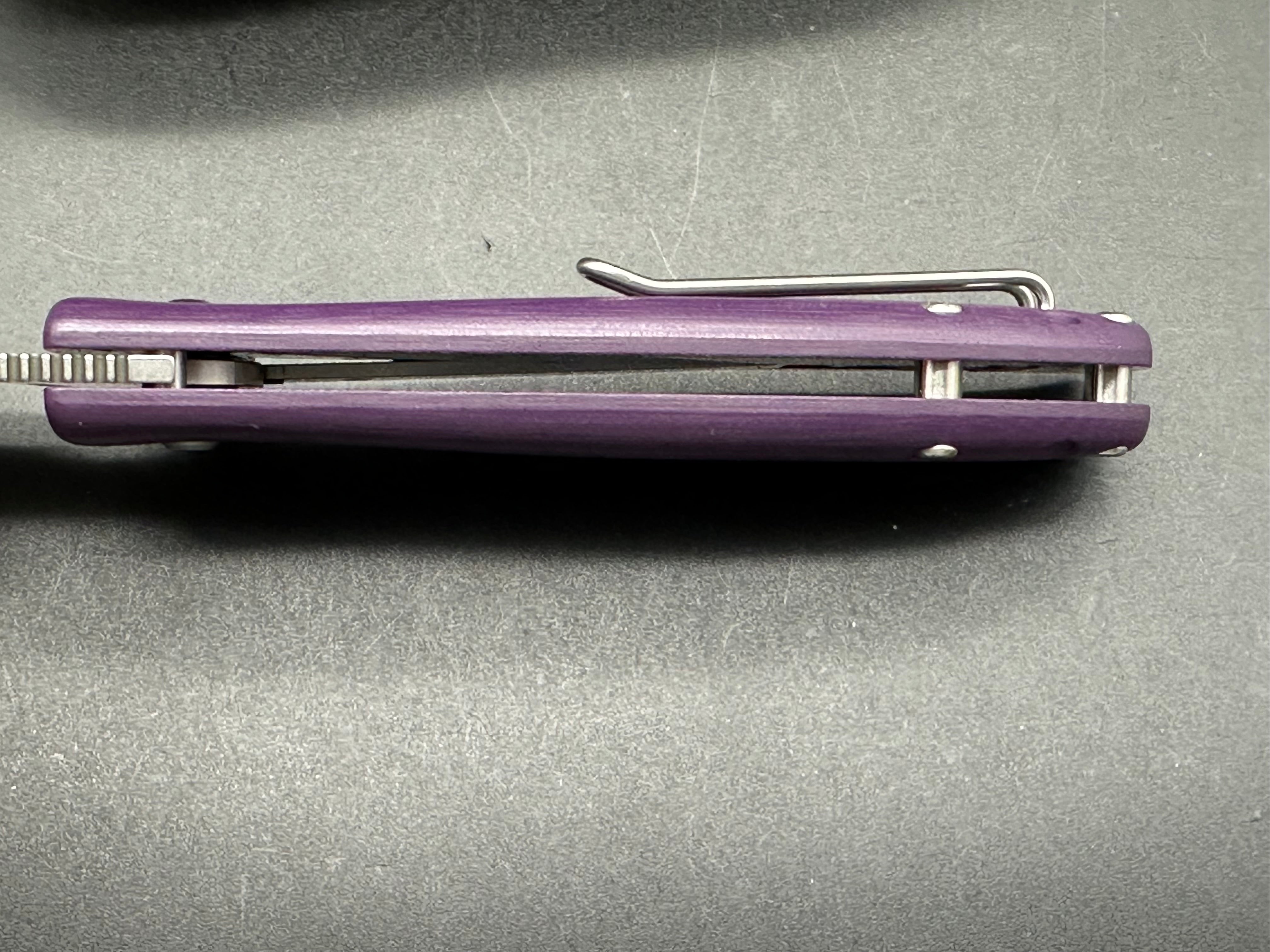 North Arm Skaha 2 3.3" S35VN CNC Milled Blade with Purple G10 Handle