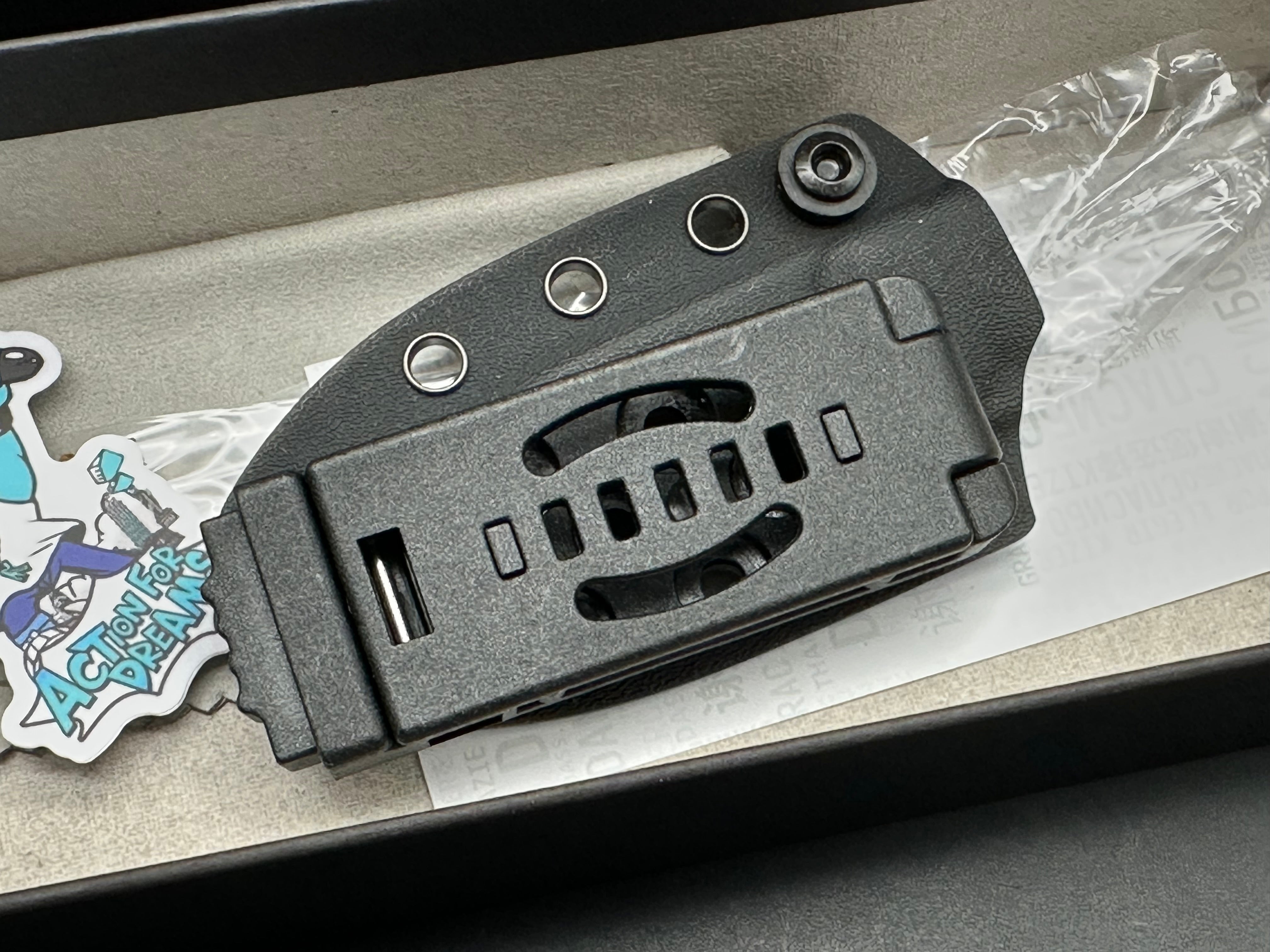 Kizer Drop Bear fixed blade plus additional custom sheath