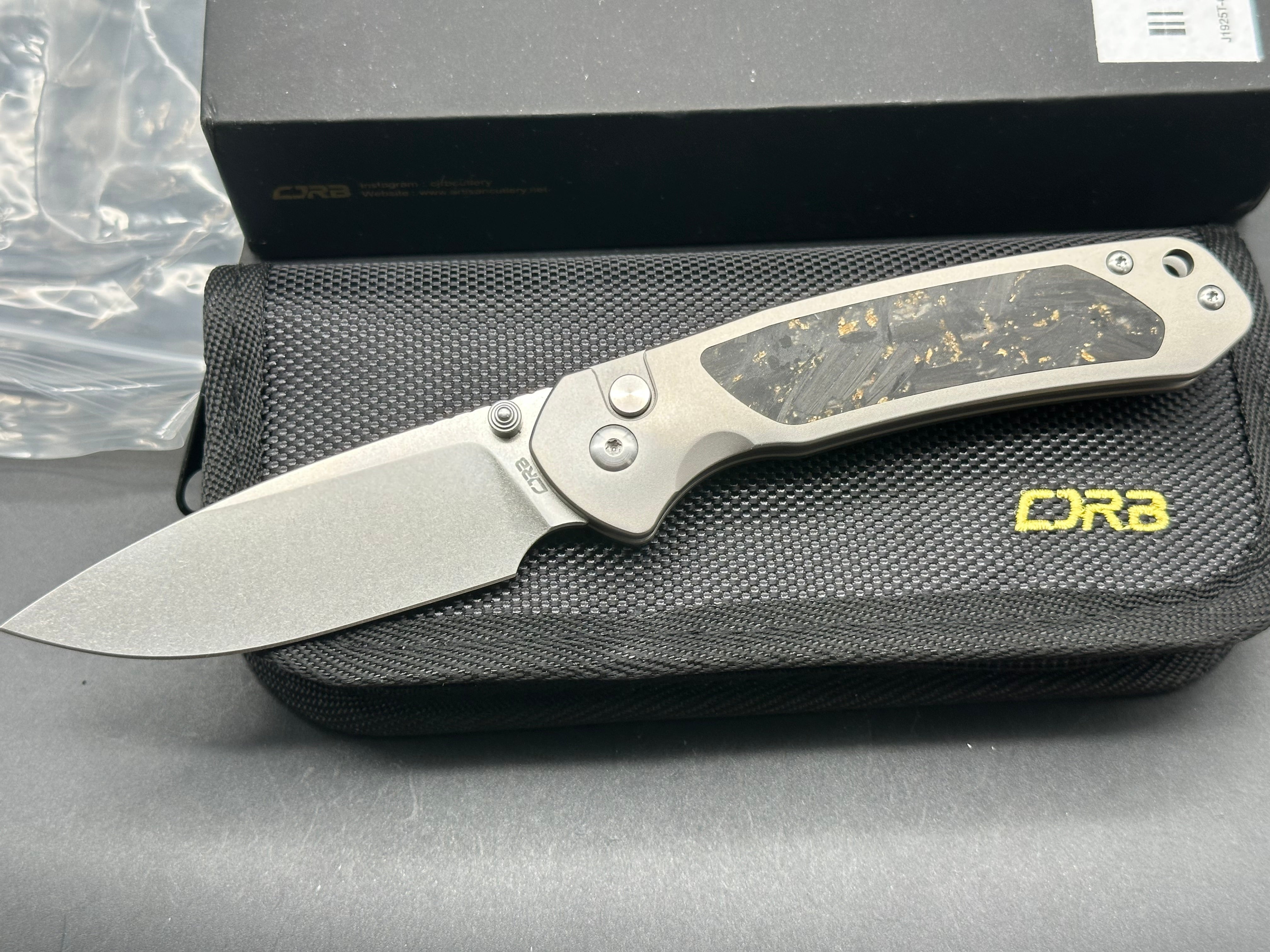 CJRB Pyrite CPM S90v Blade Titanium Handle (Limited Edition)