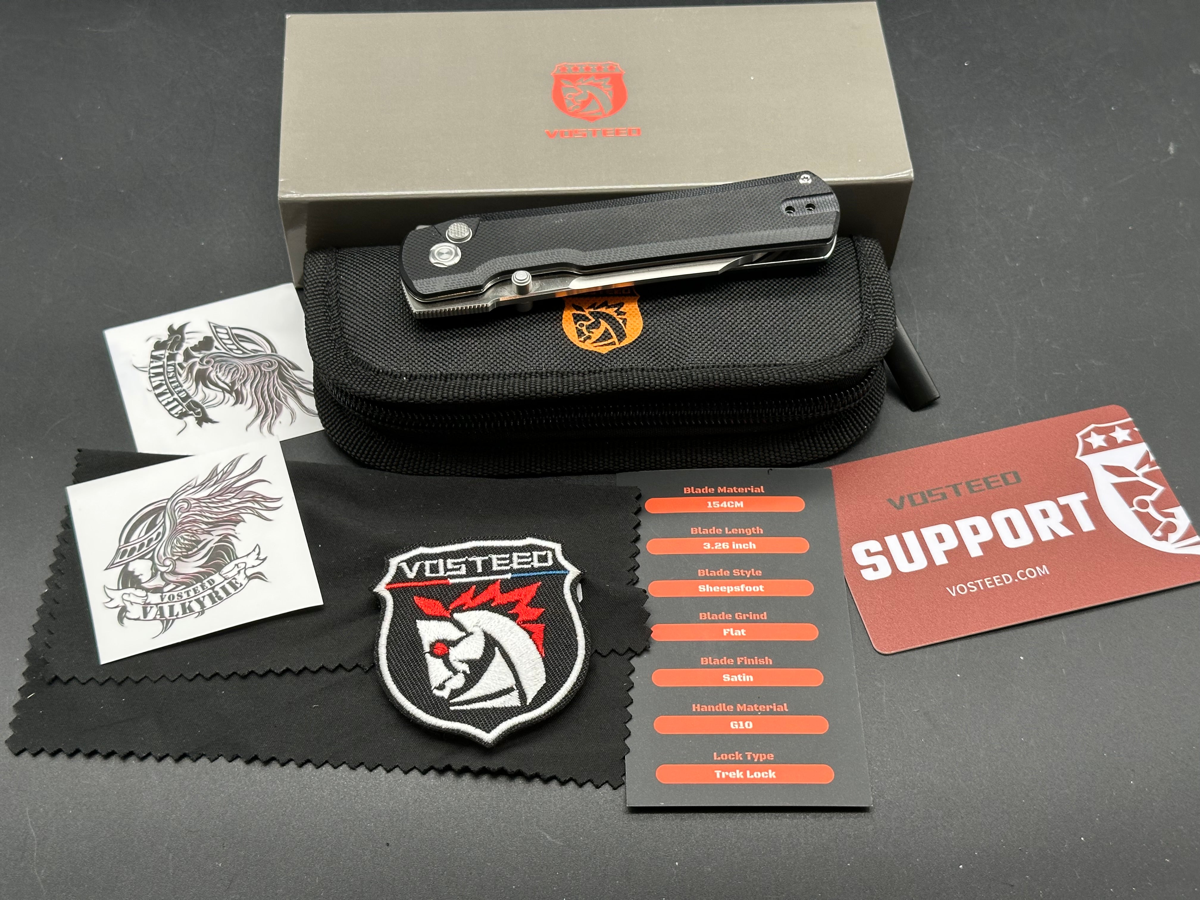 Vosteed Valkyrie - Trek Lock Knife (3.26" 154CM Blade & G10 Handle)