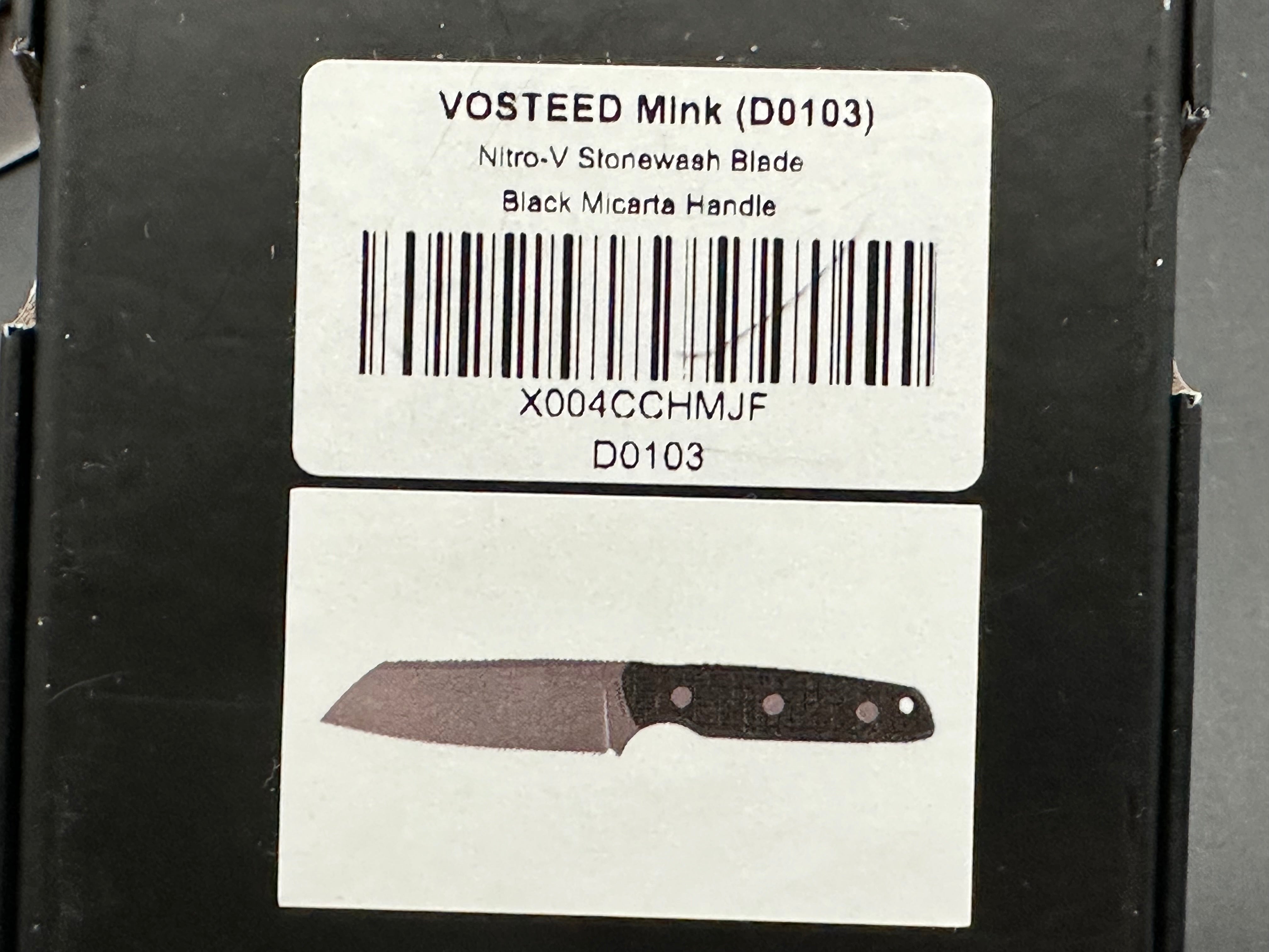 Vosteed Mink - Fixed Blade Knife (3.99" Nitro-V Blade & Micarta Handle)