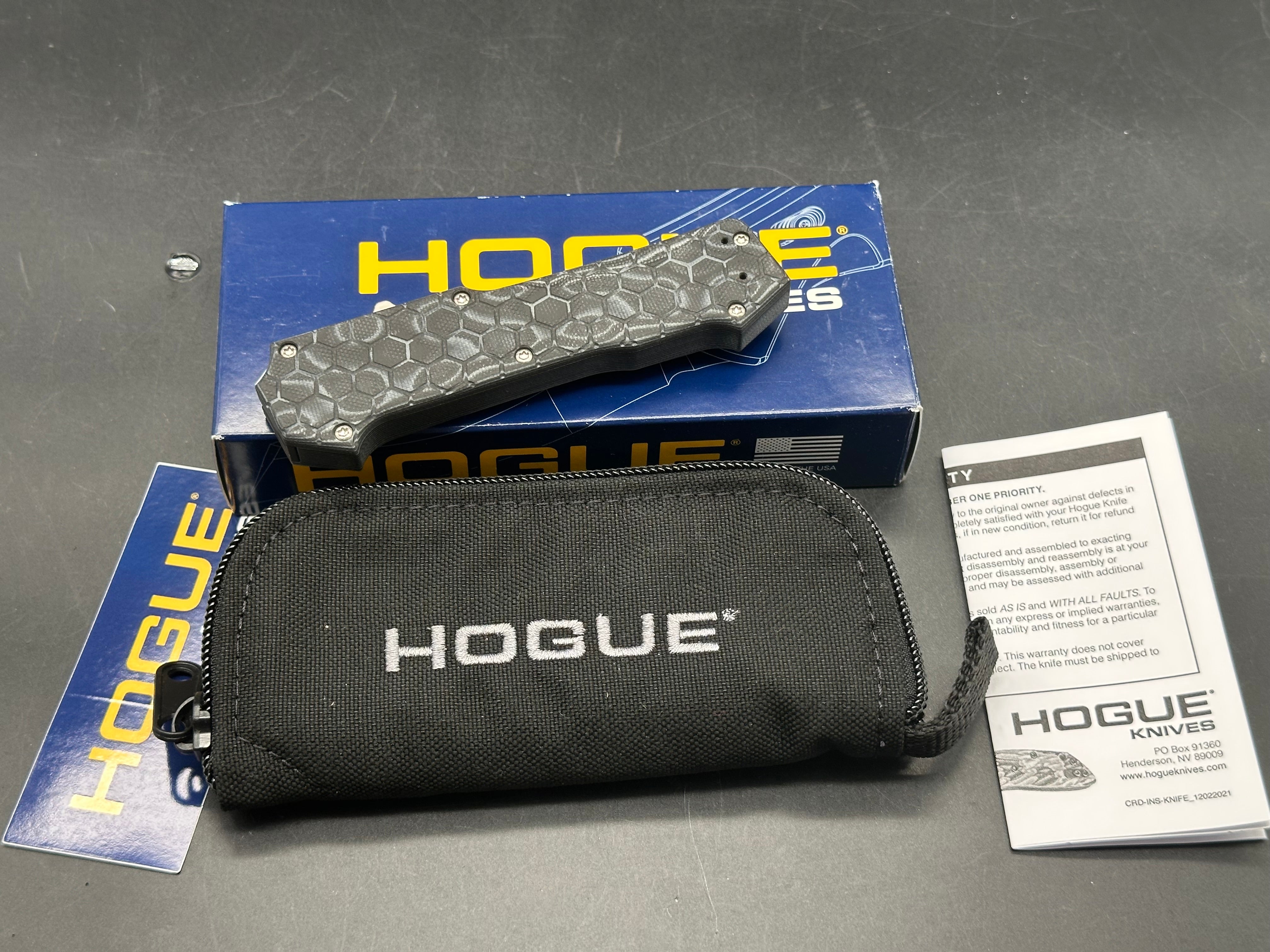 Hogue Compound Tumbled S30V Tanto G-Mascus Black G10 OTF Automatic 34029