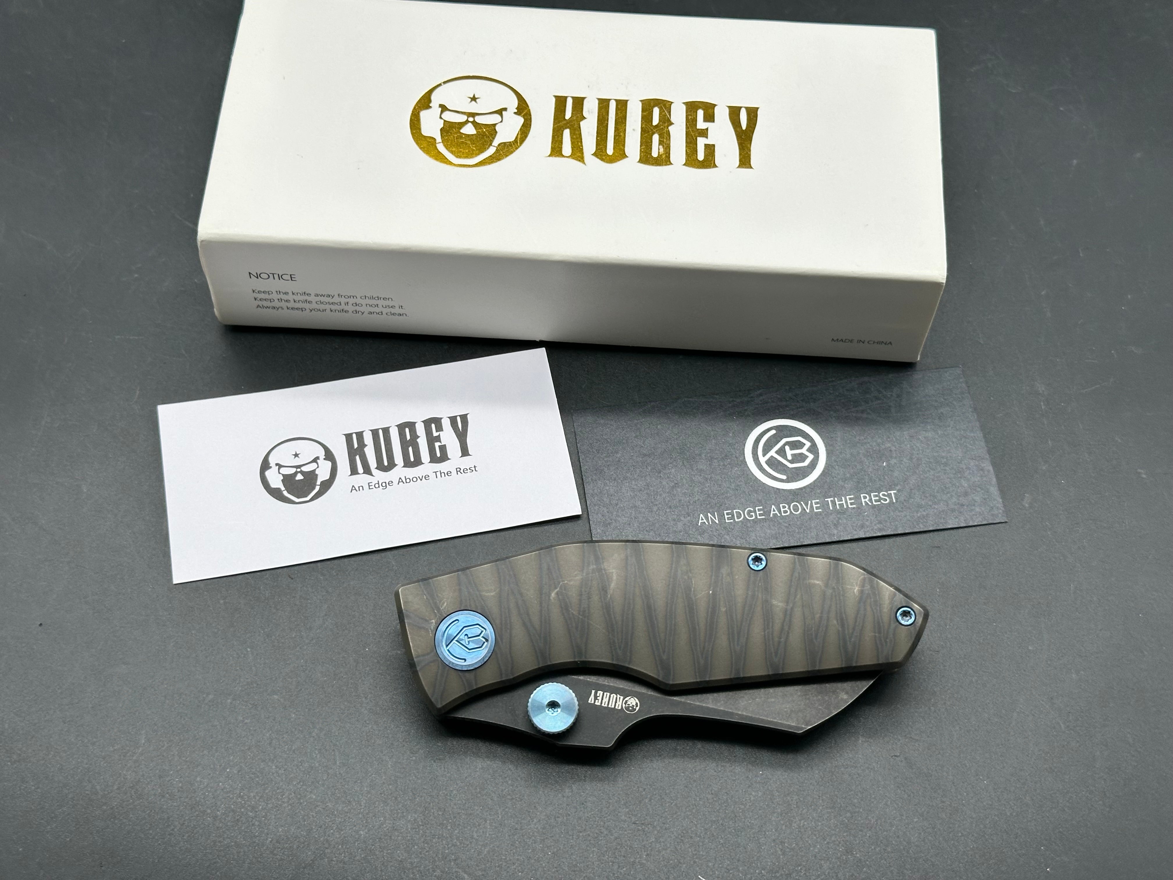 Kubey Monsterdog m390 blade flame Ti scales