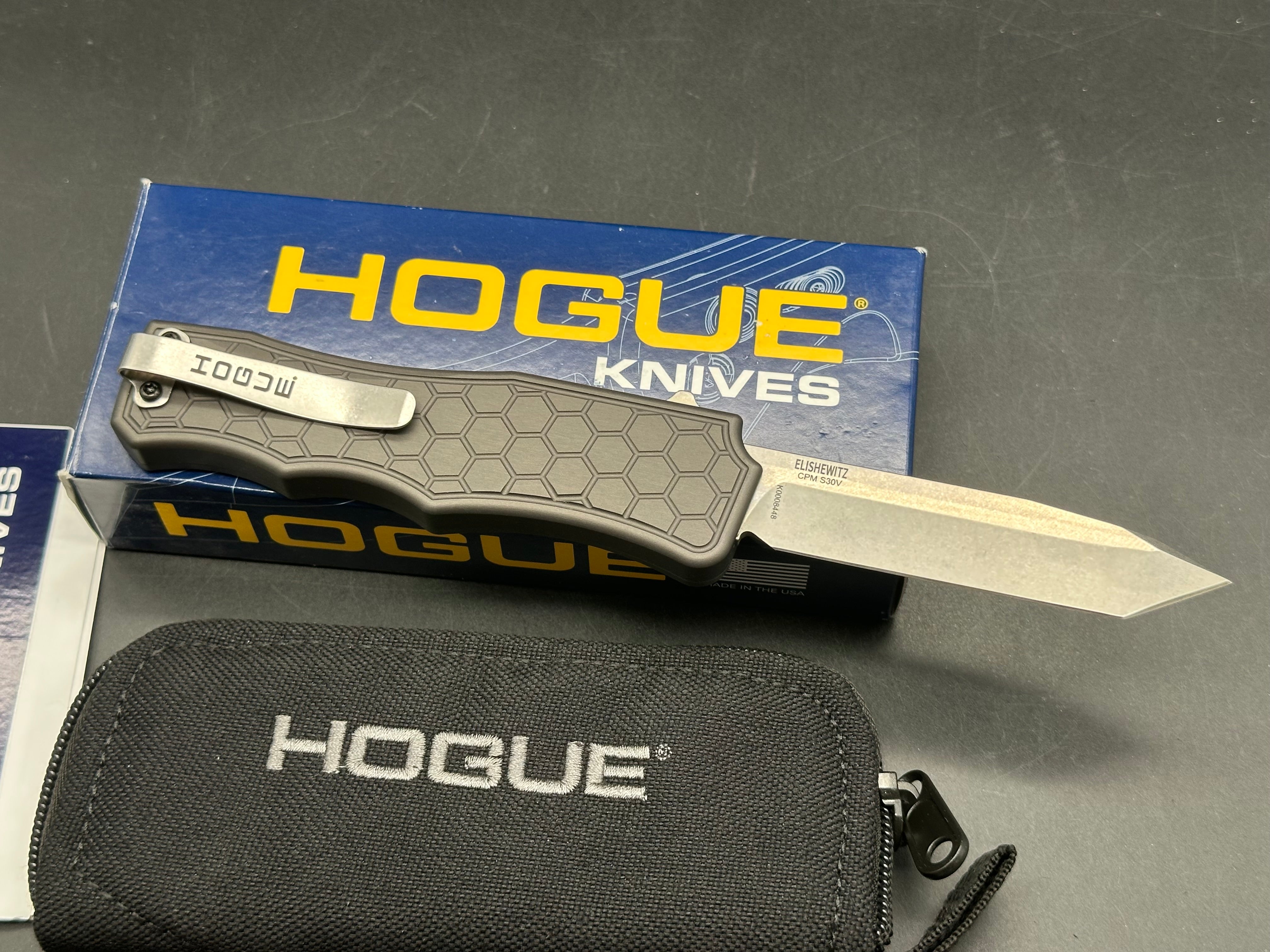 Hogue Knives Exploit OTF Automatic Knife Tanto Gray (3.5" Stonewash)