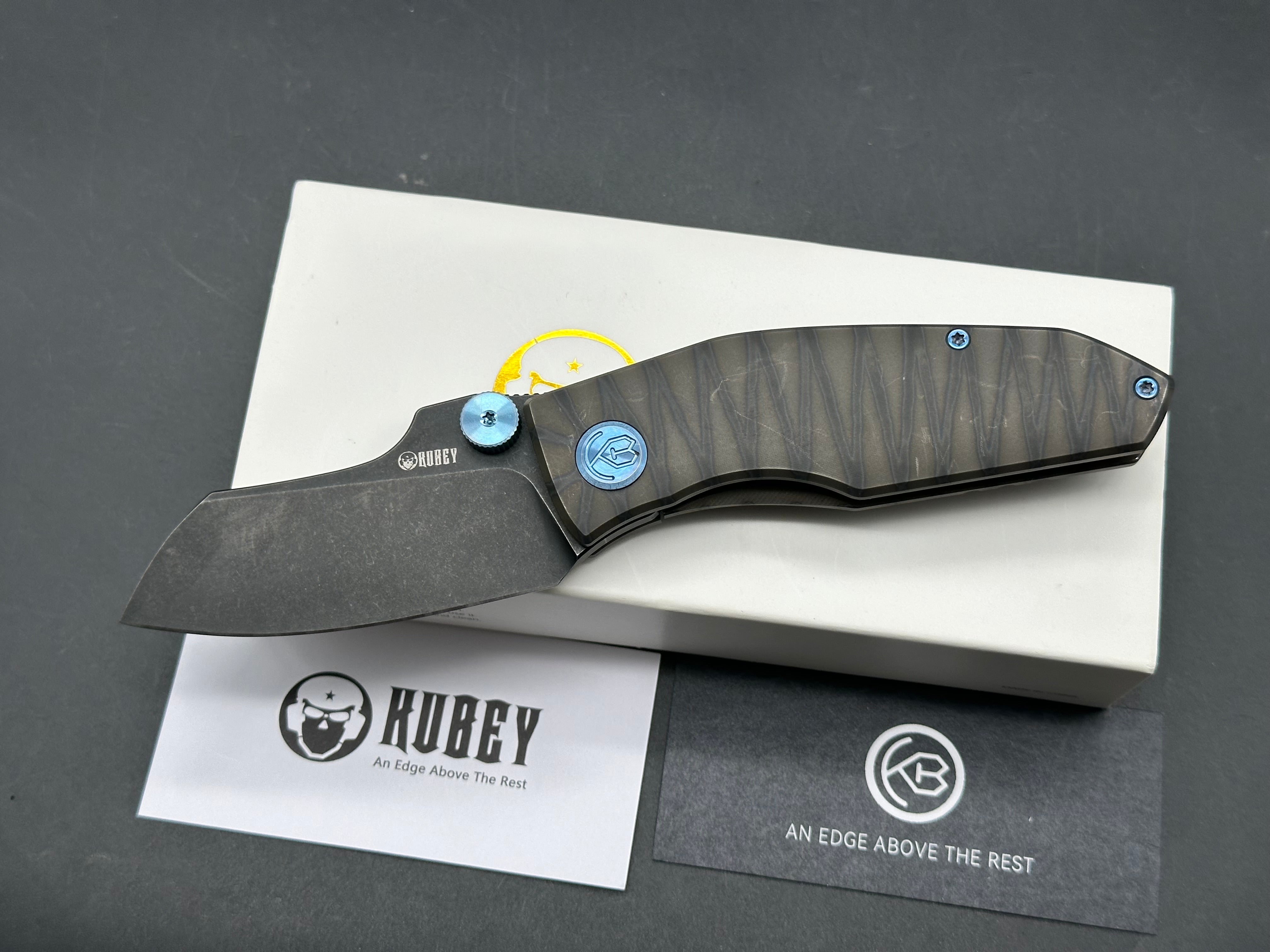 Kubey Monsterdog m390 blade flame Ti scales