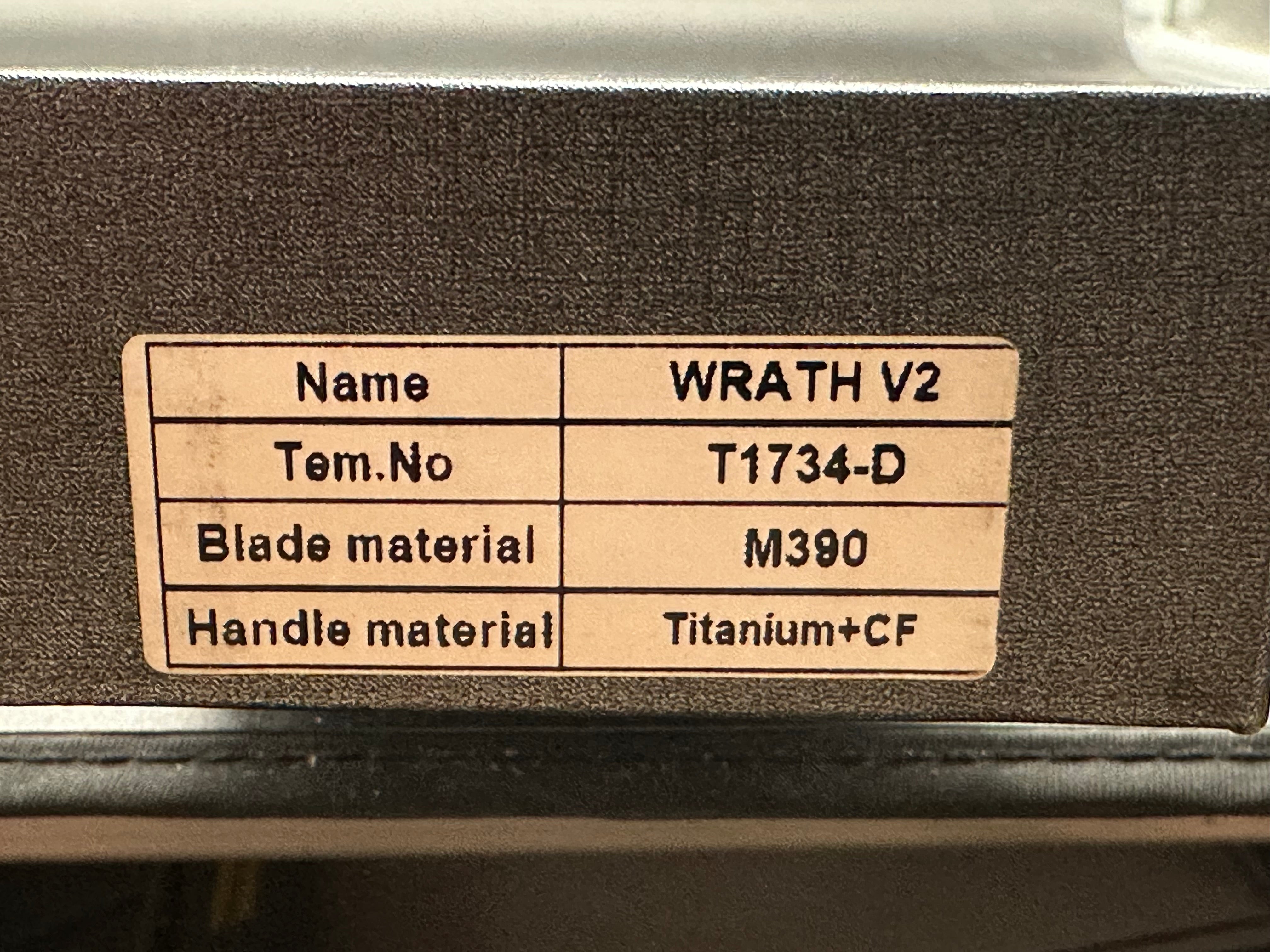 Tuya Wrath V2 M390 blade Ti/Cf scales