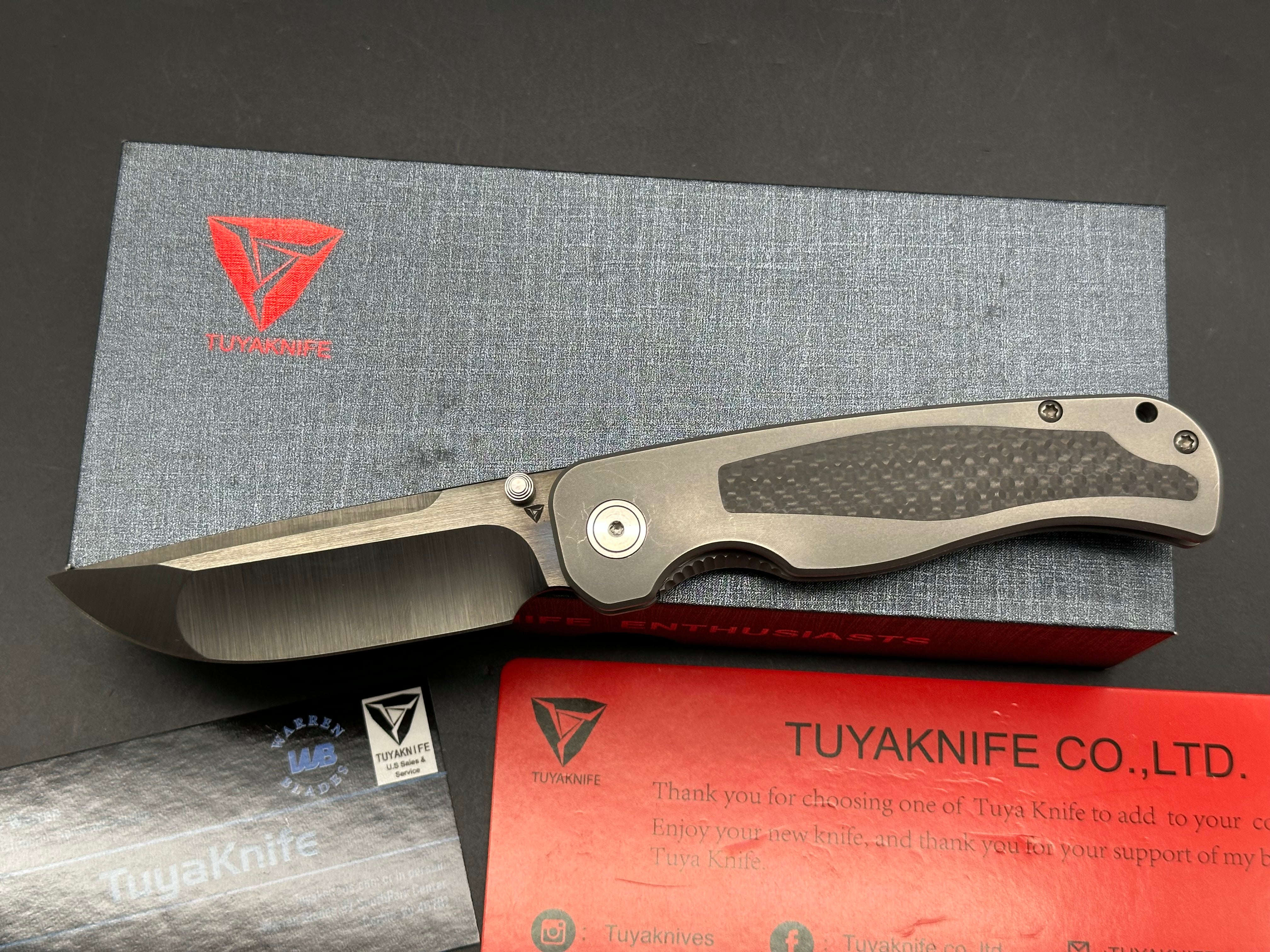 Tuya Wrath V2 M390 blade Ti/Cf scales