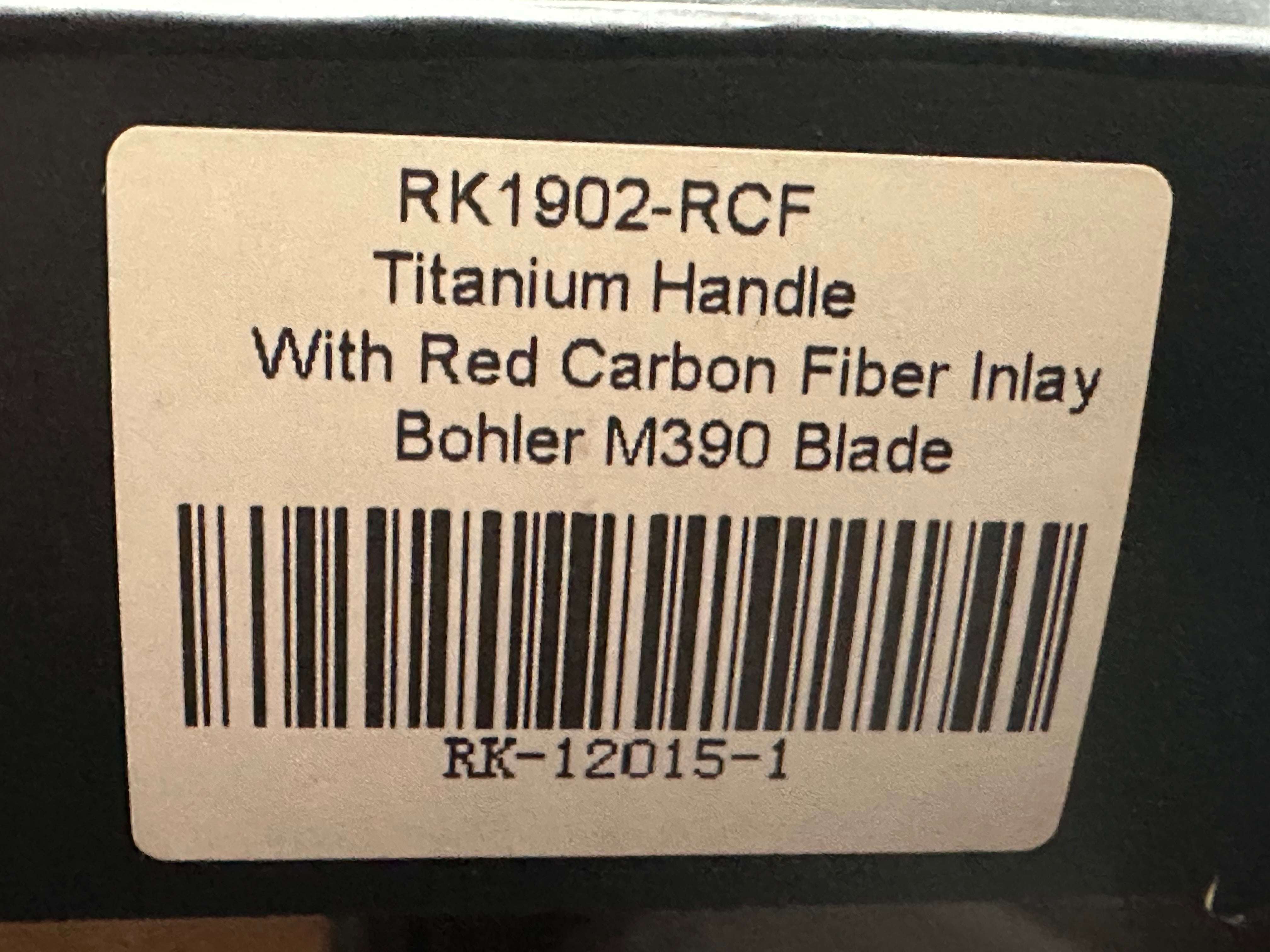 Rike Knife 1902-RCF titanium frame/red carbon fiber scales w/M390 blade