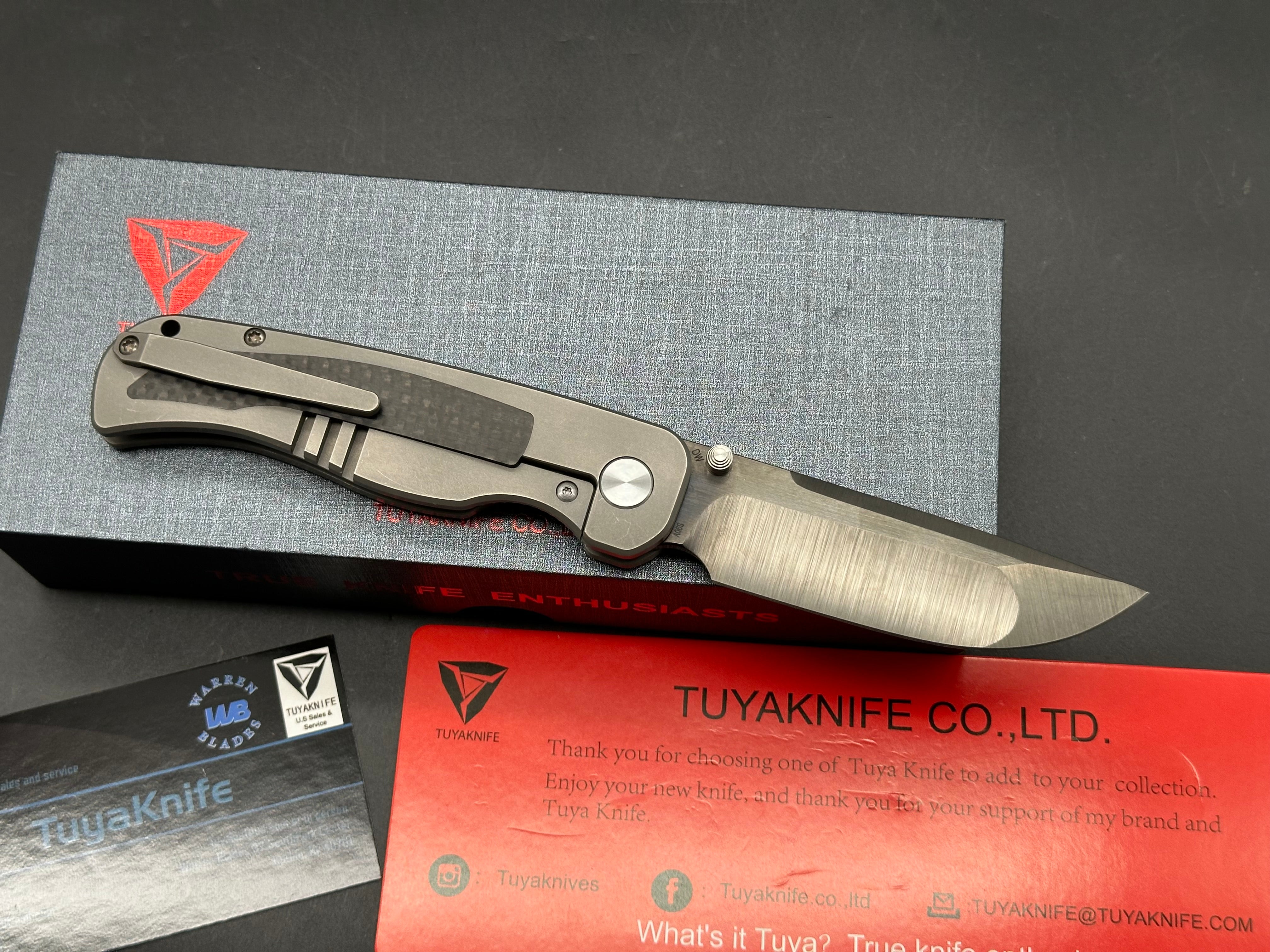 Tuya Wrath V2 M390 blade Ti/Cf scales