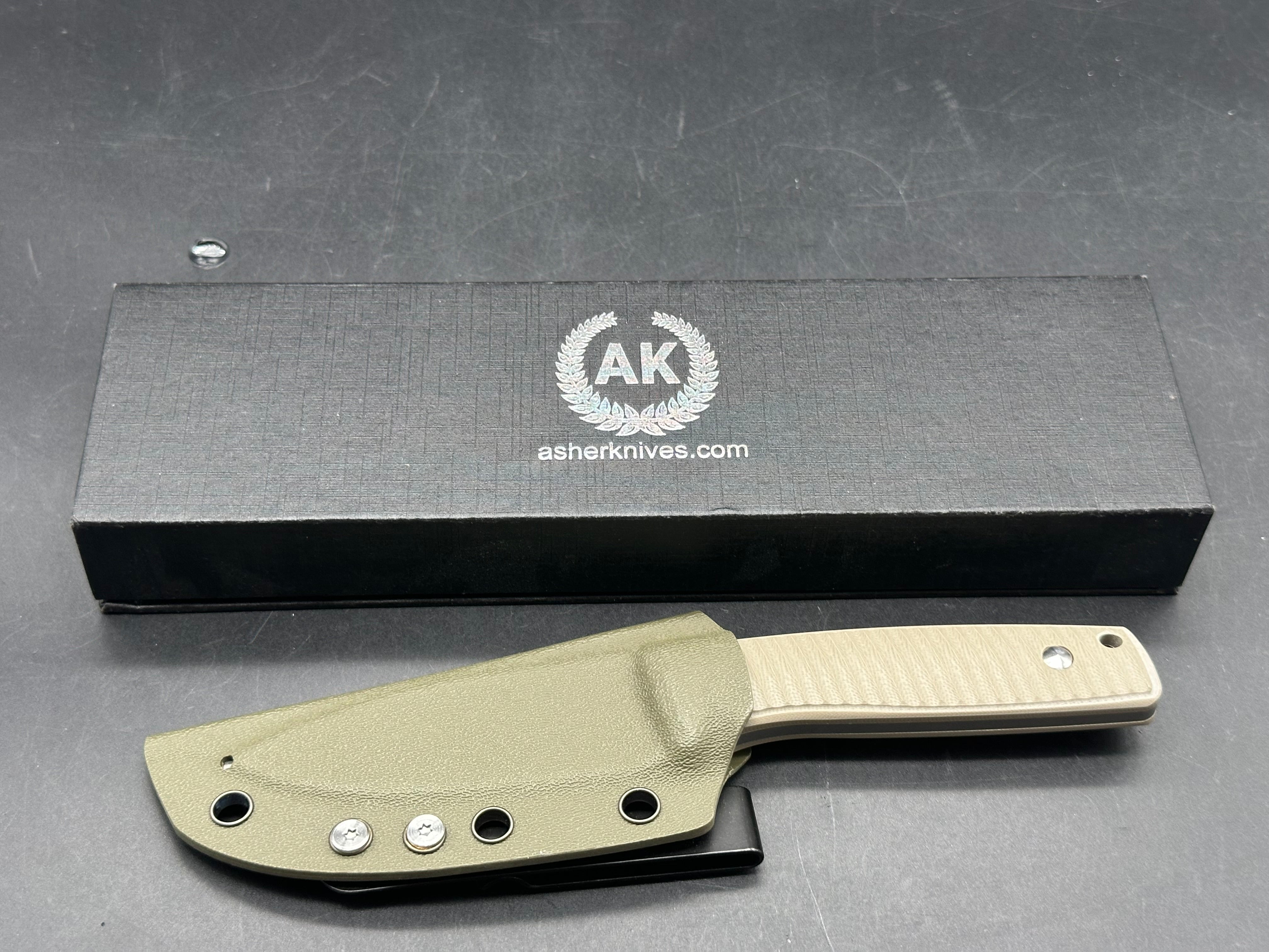 THE ASHER 'LIL BUDDY milled G10 scales w/S90V blade