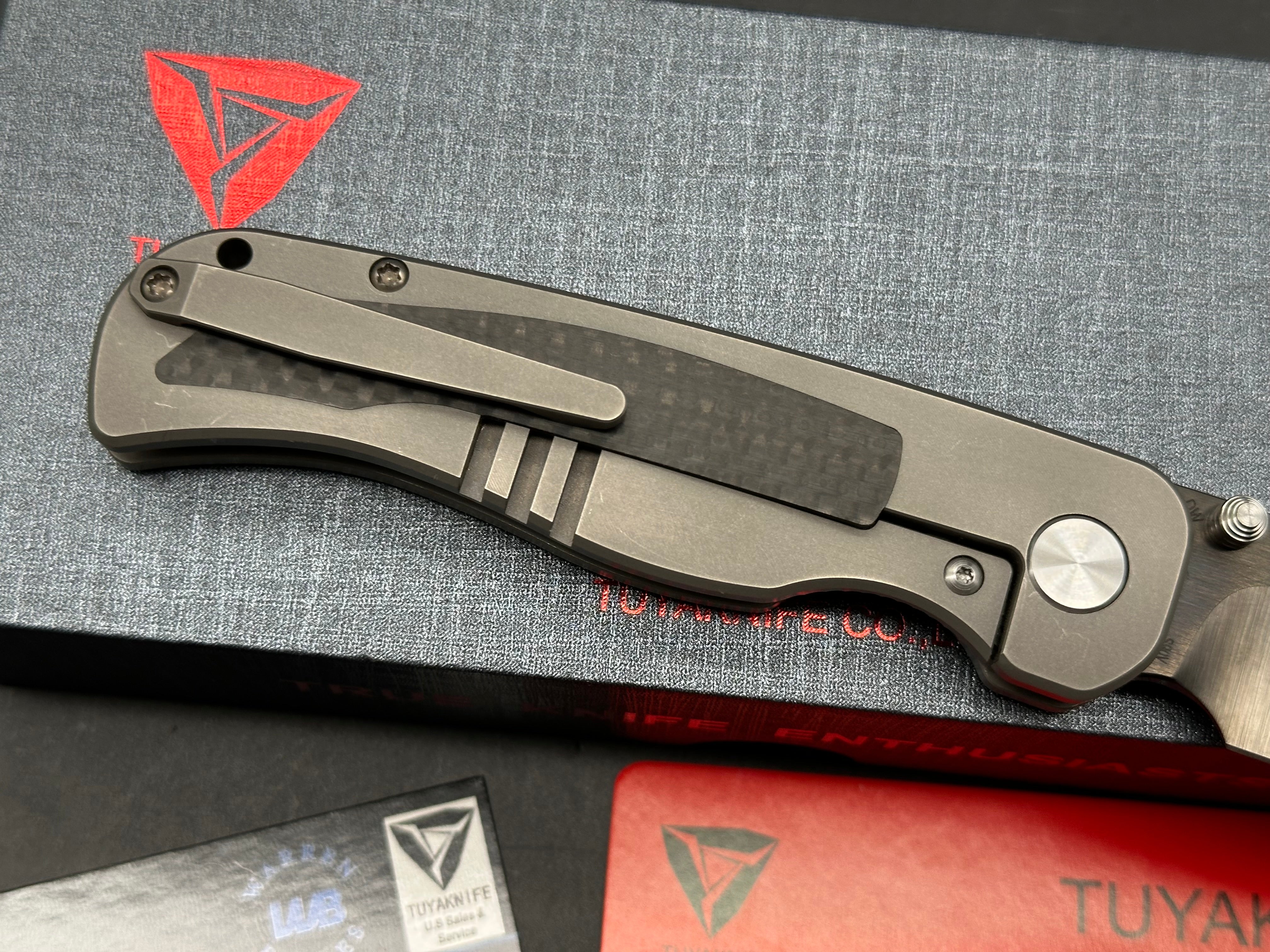Tuya Wrath V2 M390 blade Ti/Cf scales