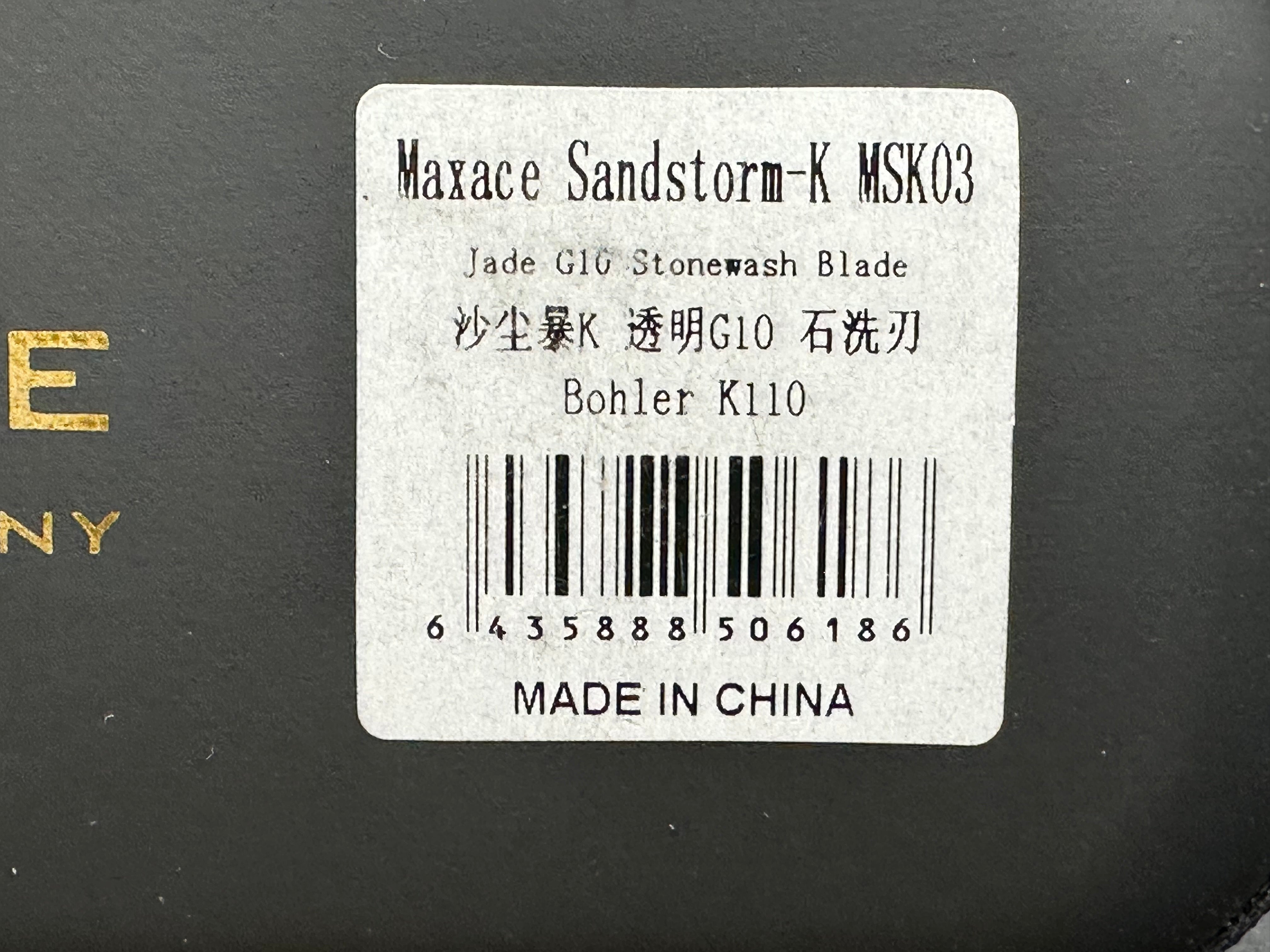 Maxace Knives Sandstorm-K Liner Lock Knife Blue G10 (4.4" Stonewash)