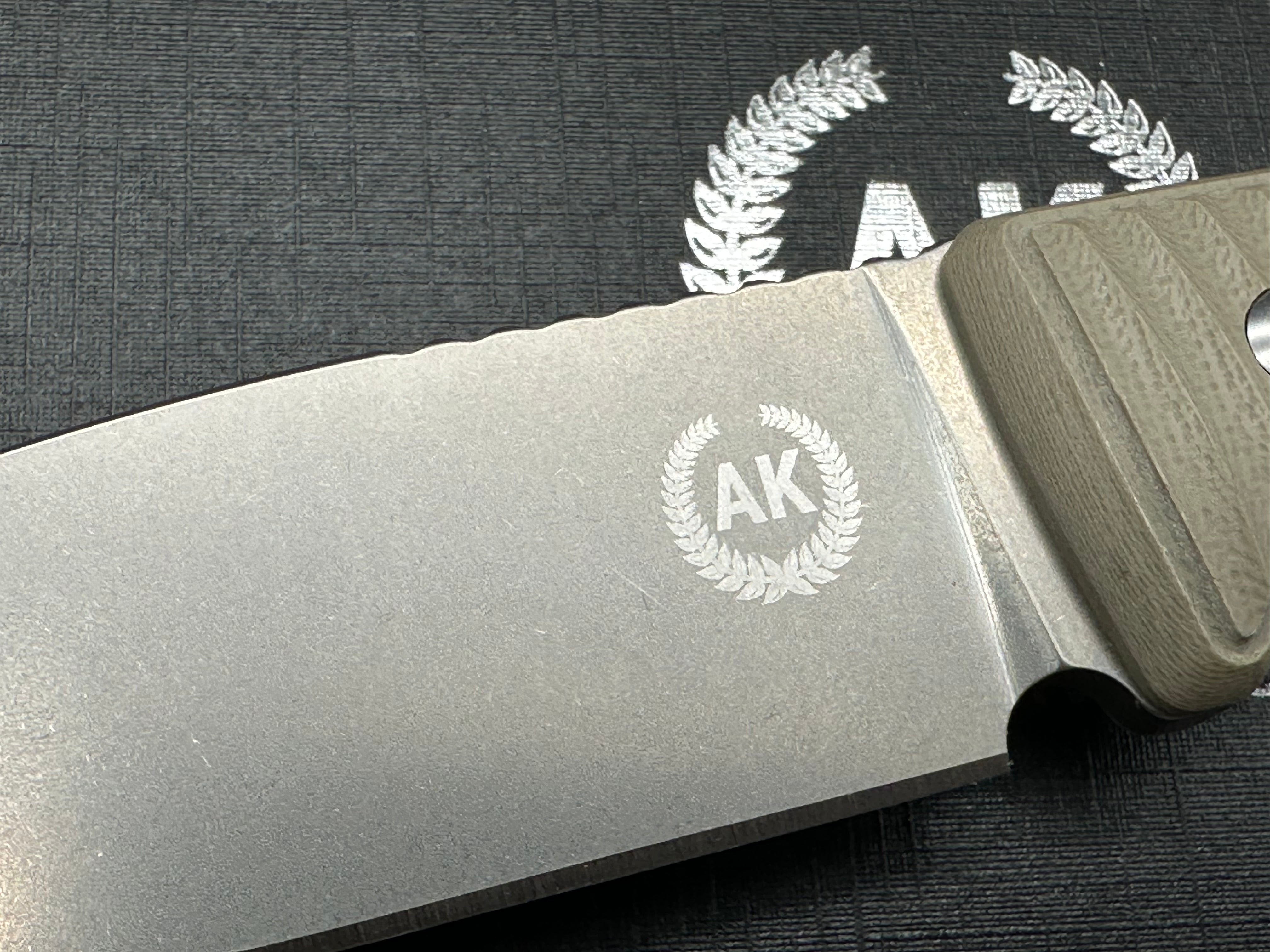 THE ASHER 'LIL BUDDY milled G10 scales w/S90V blade