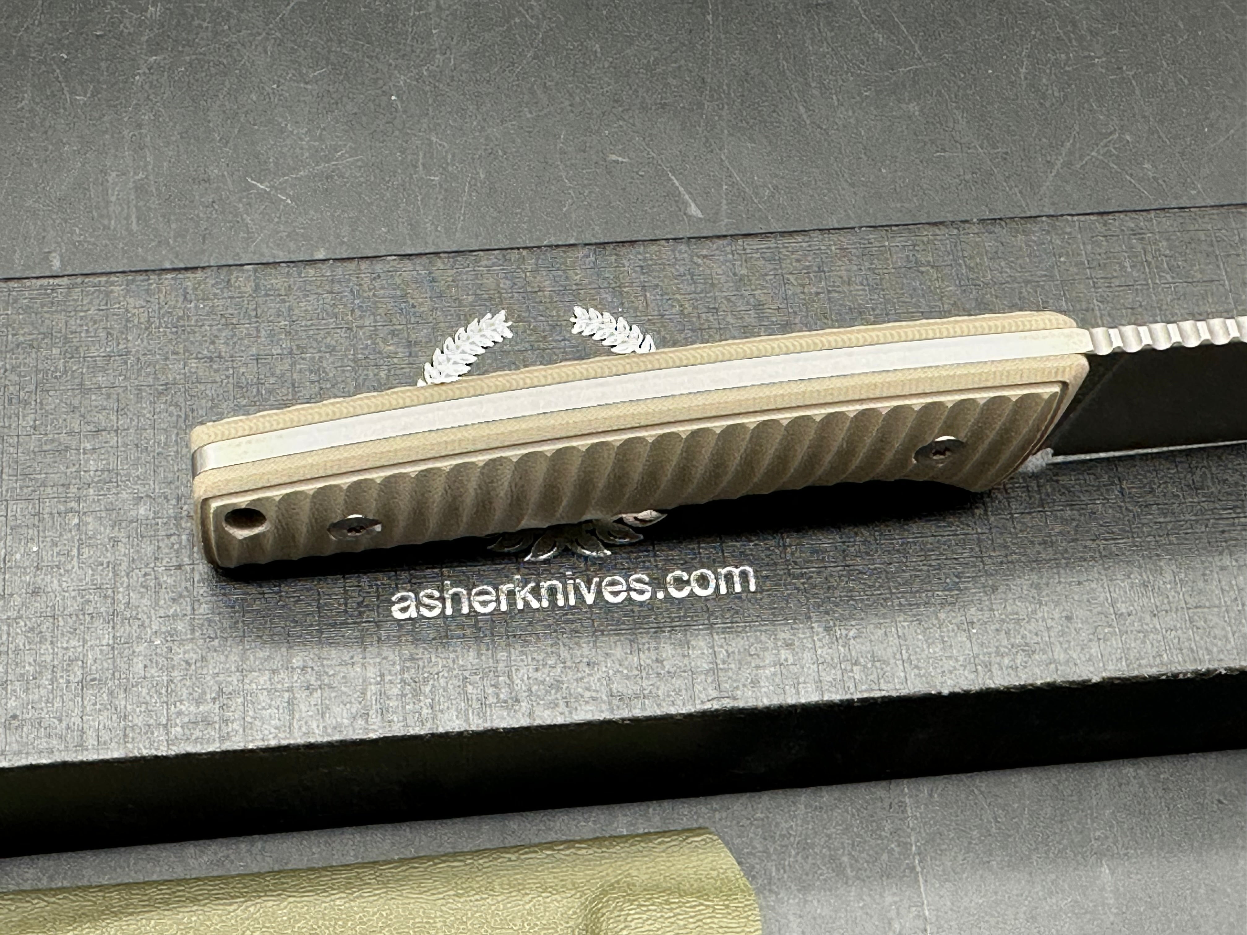 THE ASHER 'LIL BUDDY milled G10 scales w/S90V blade