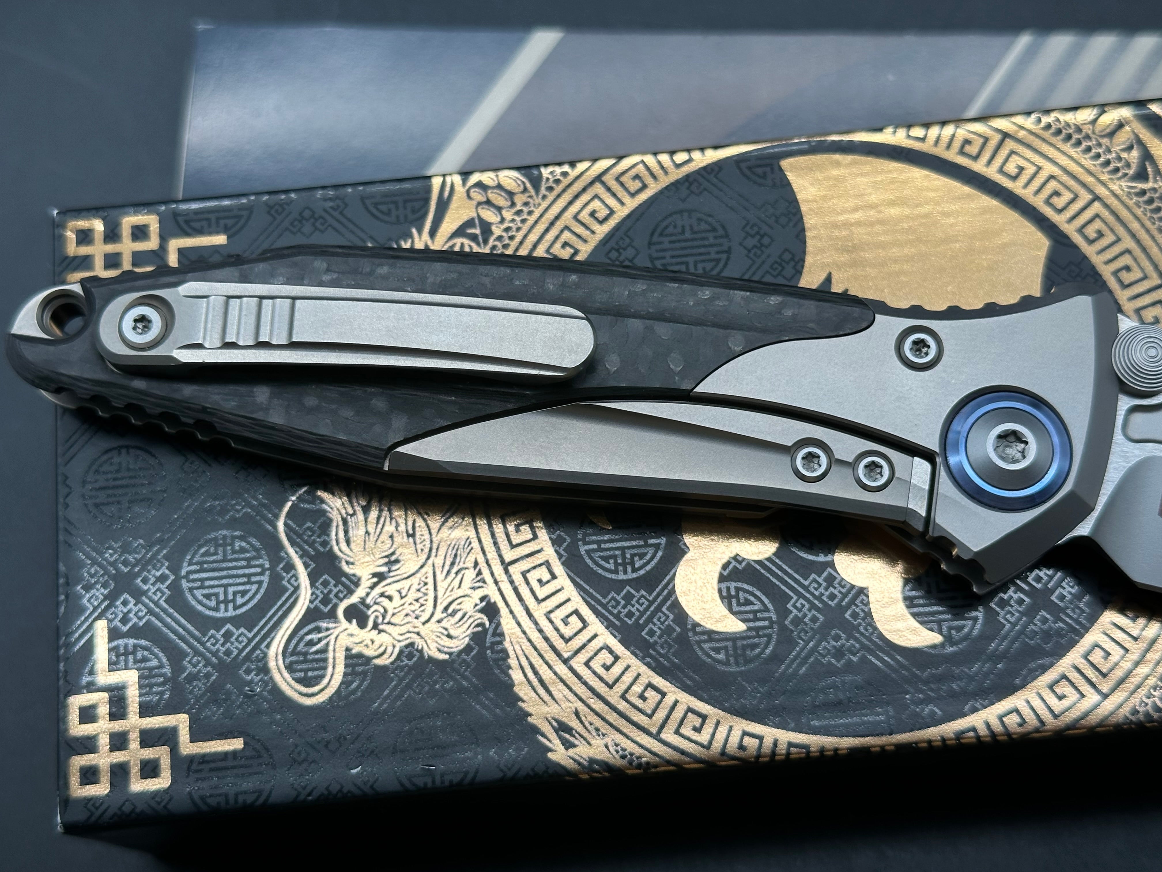 Microtech Socom Bravo Manual Folding Knife 4" M390 Blasted Clip Point Plain Blade, Bolstered Titanium Handles