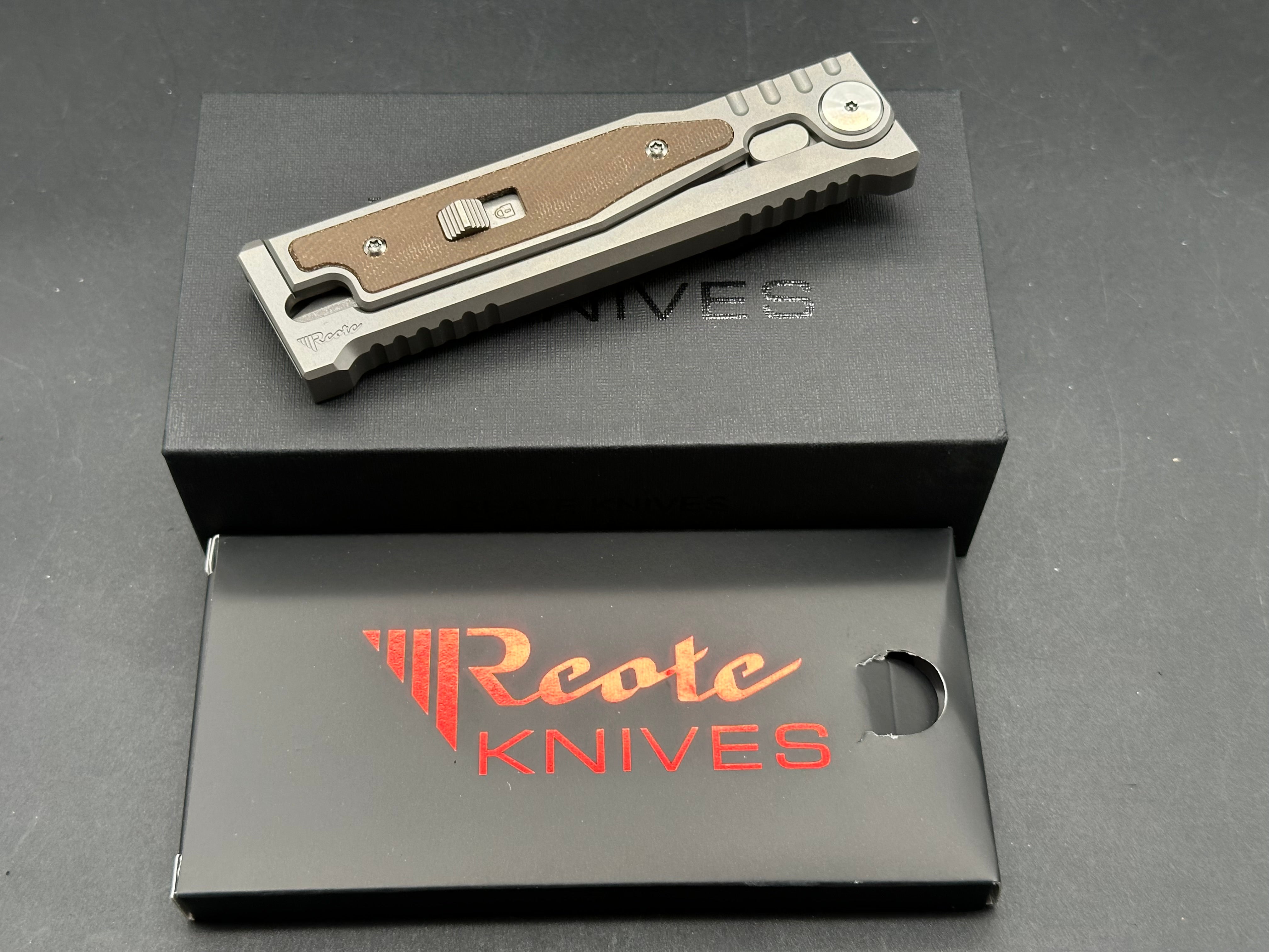 Reate Exo-M #149 Double Edge CPM-3V titanium/Green Micarta