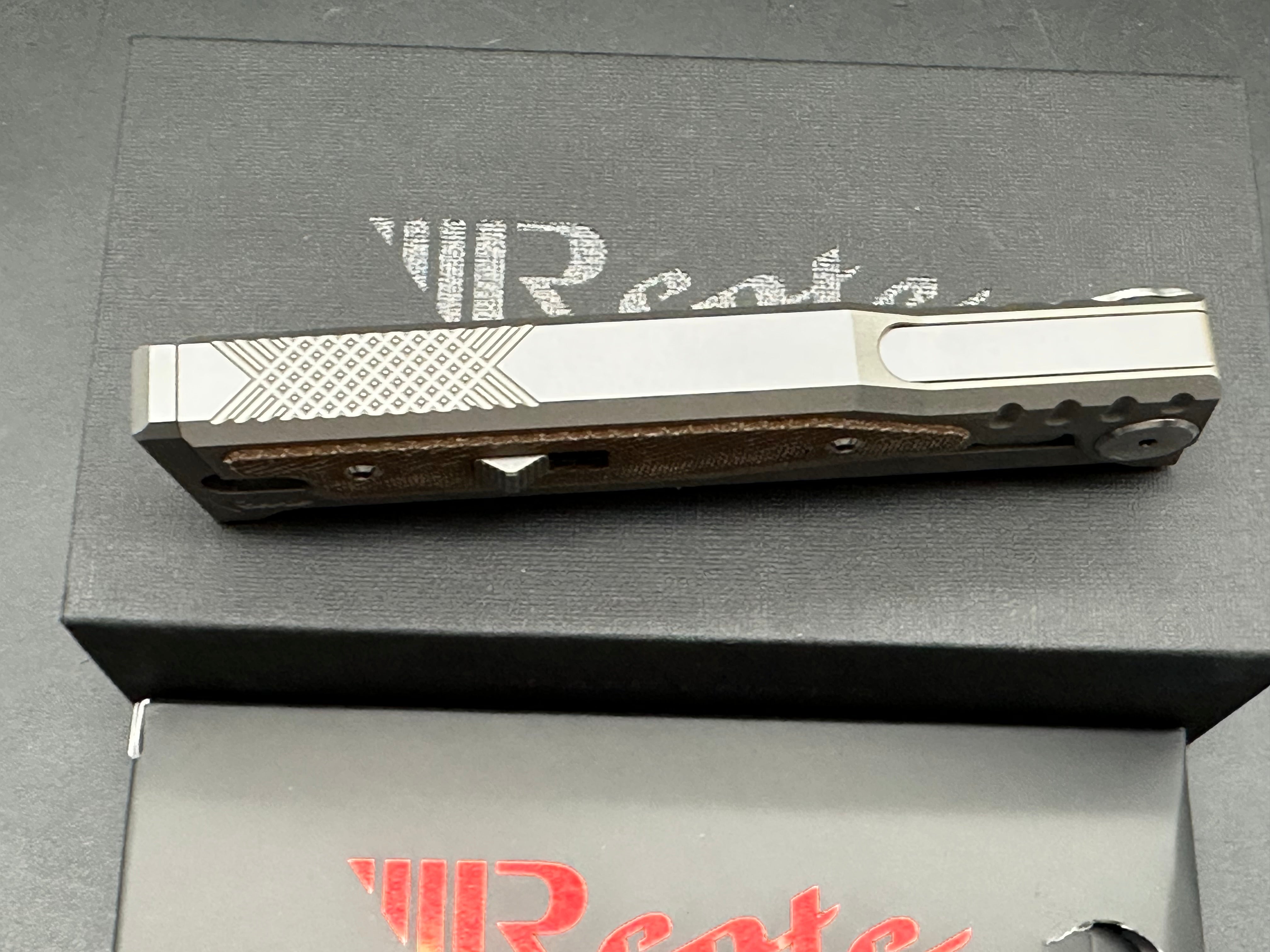Reate Exo-M #149 Double Edge CPM-3V titanium/Green Micarta
