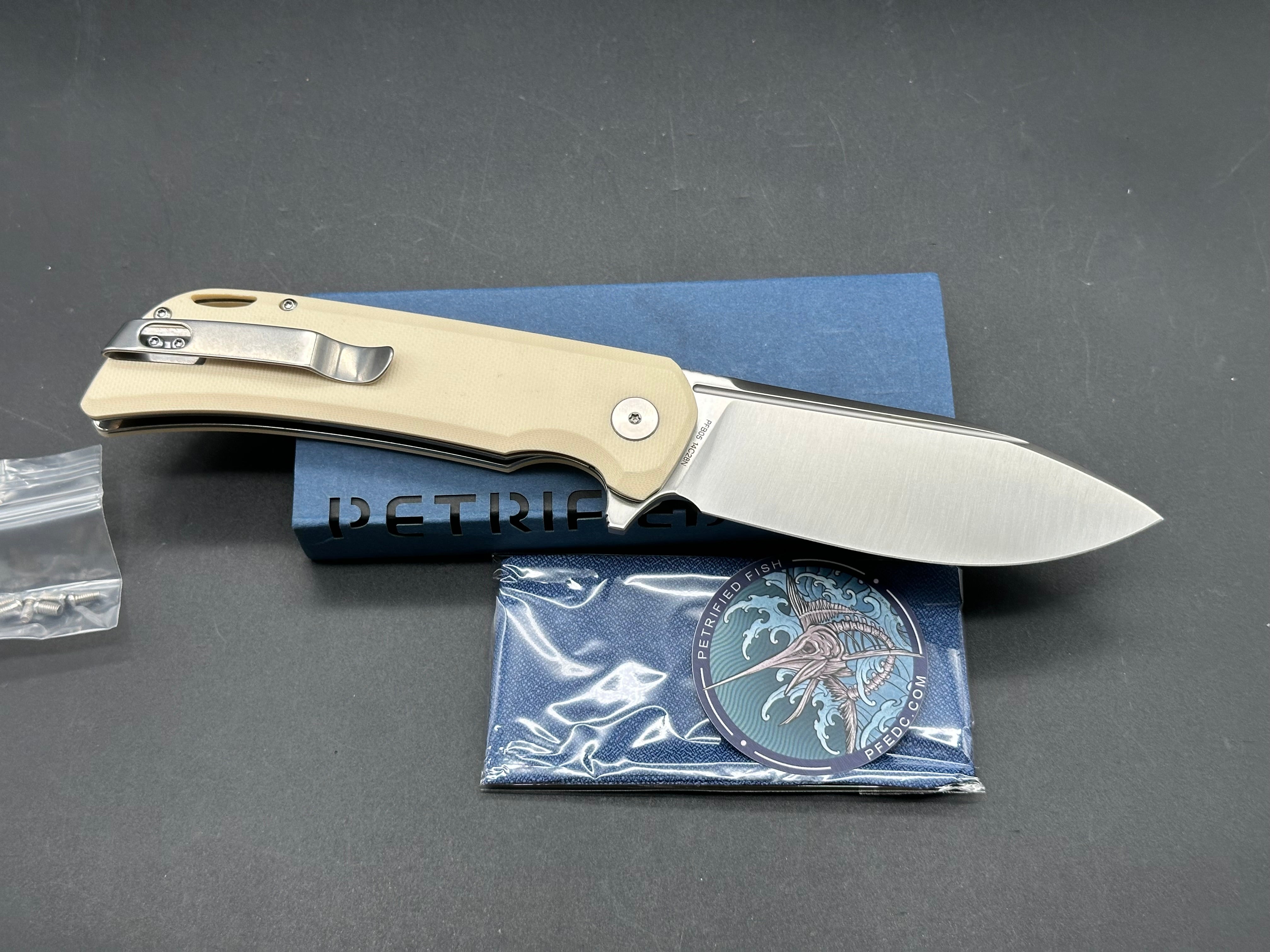 Petrified Fish PFB05 Tunny , 3.86" 14C28N Steel Blade, G10