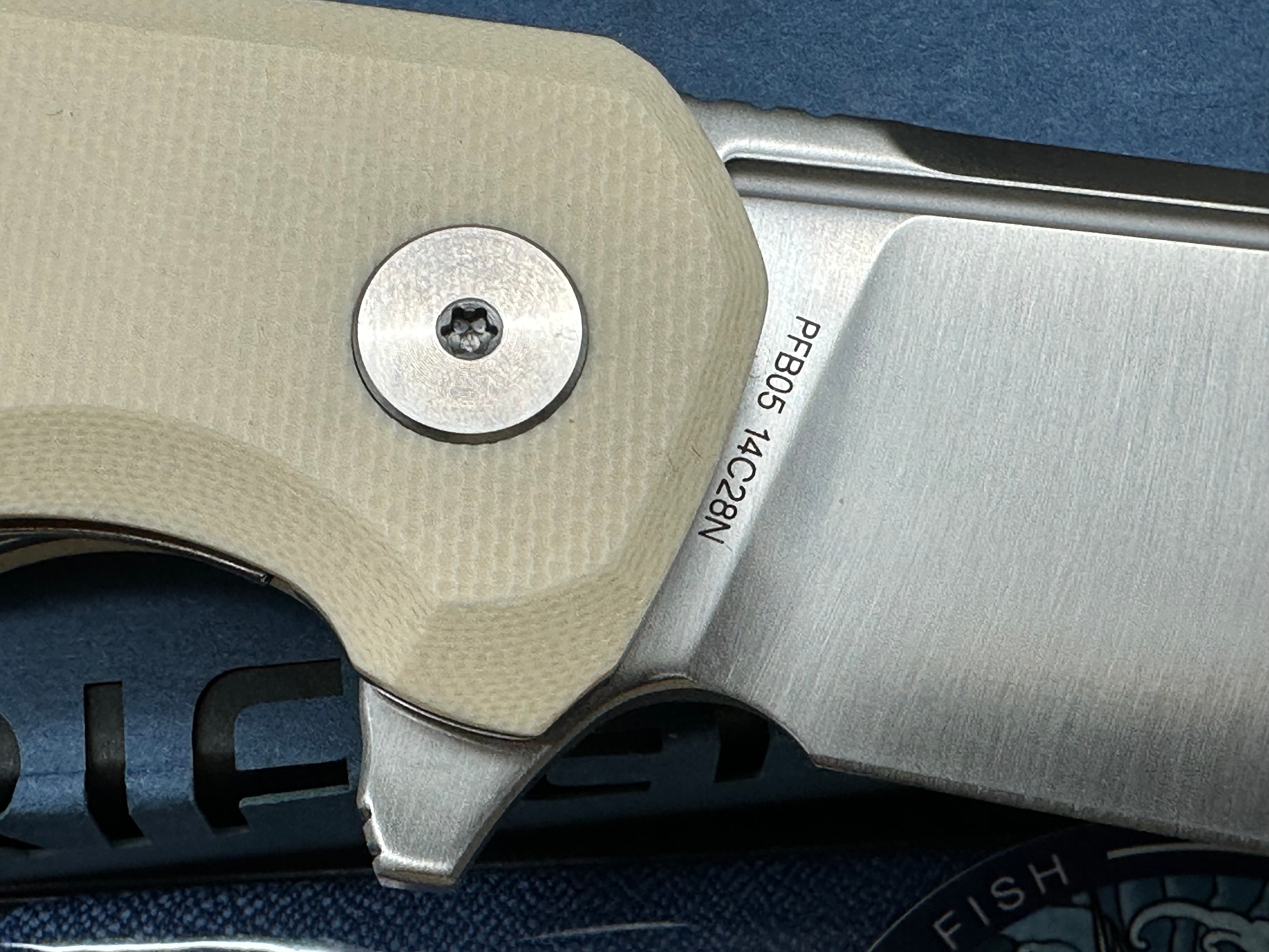 Petrified Fish PFB05 Tunny , 3.86" 14C28N Steel Blade, G10