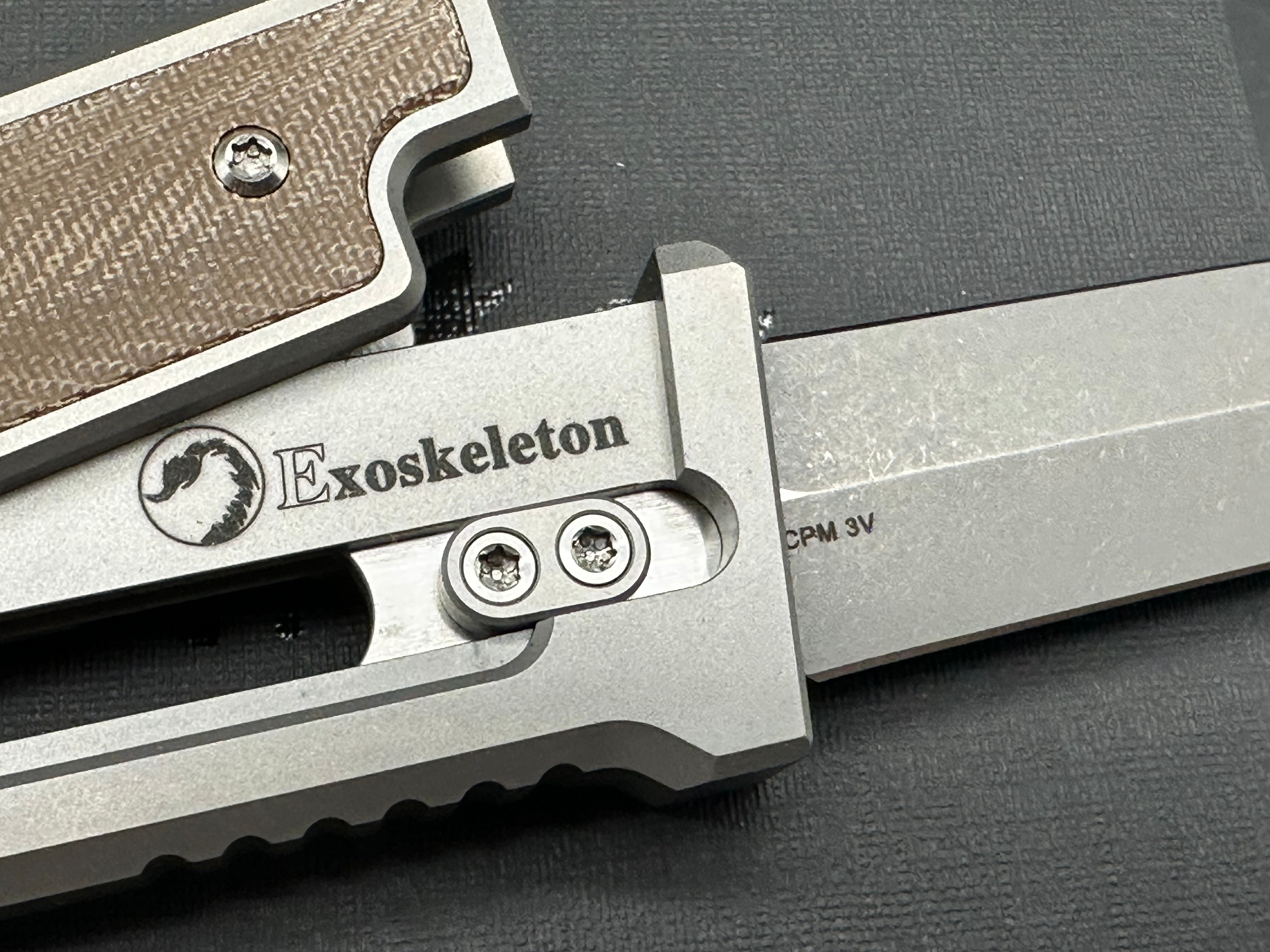 Reate Exo-M #149 Double Edge CPM-3V titanium/Green Micarta