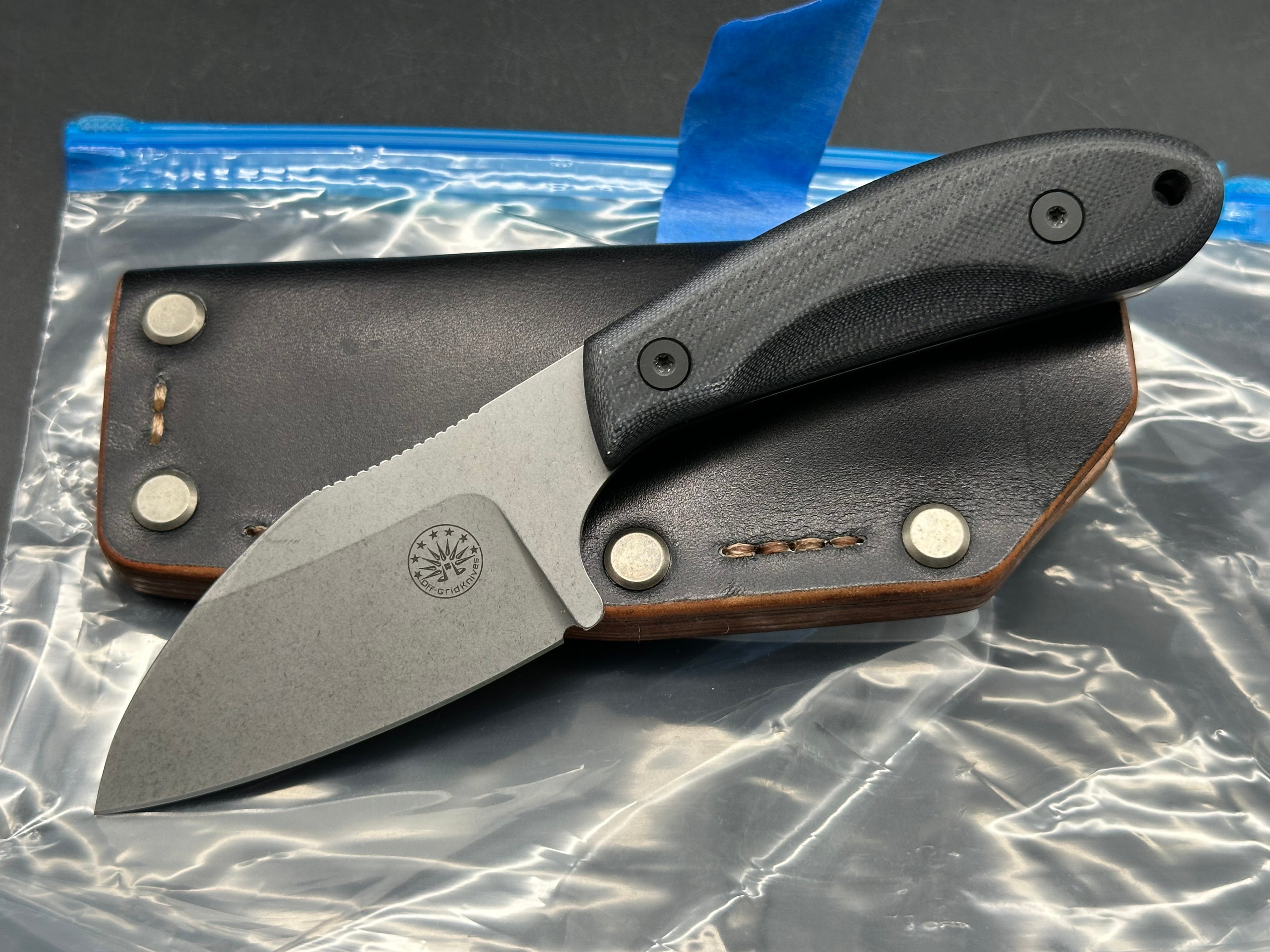 Off Grid Hoglet fixed blade knife Chop mod custom sheath