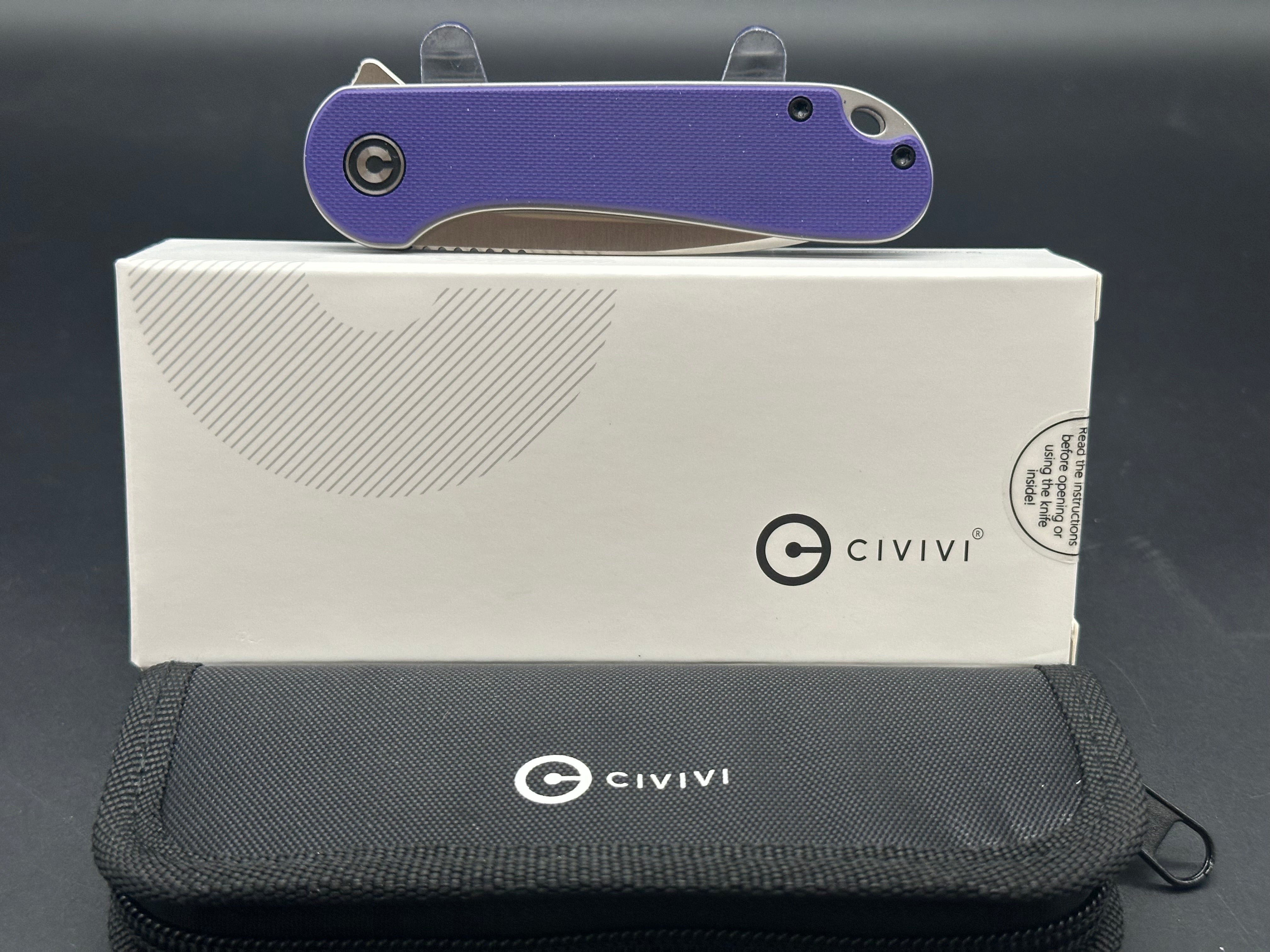CIVIVI Elementum Liner Lock Knife Purple G-10 (2.9" Satin D2)