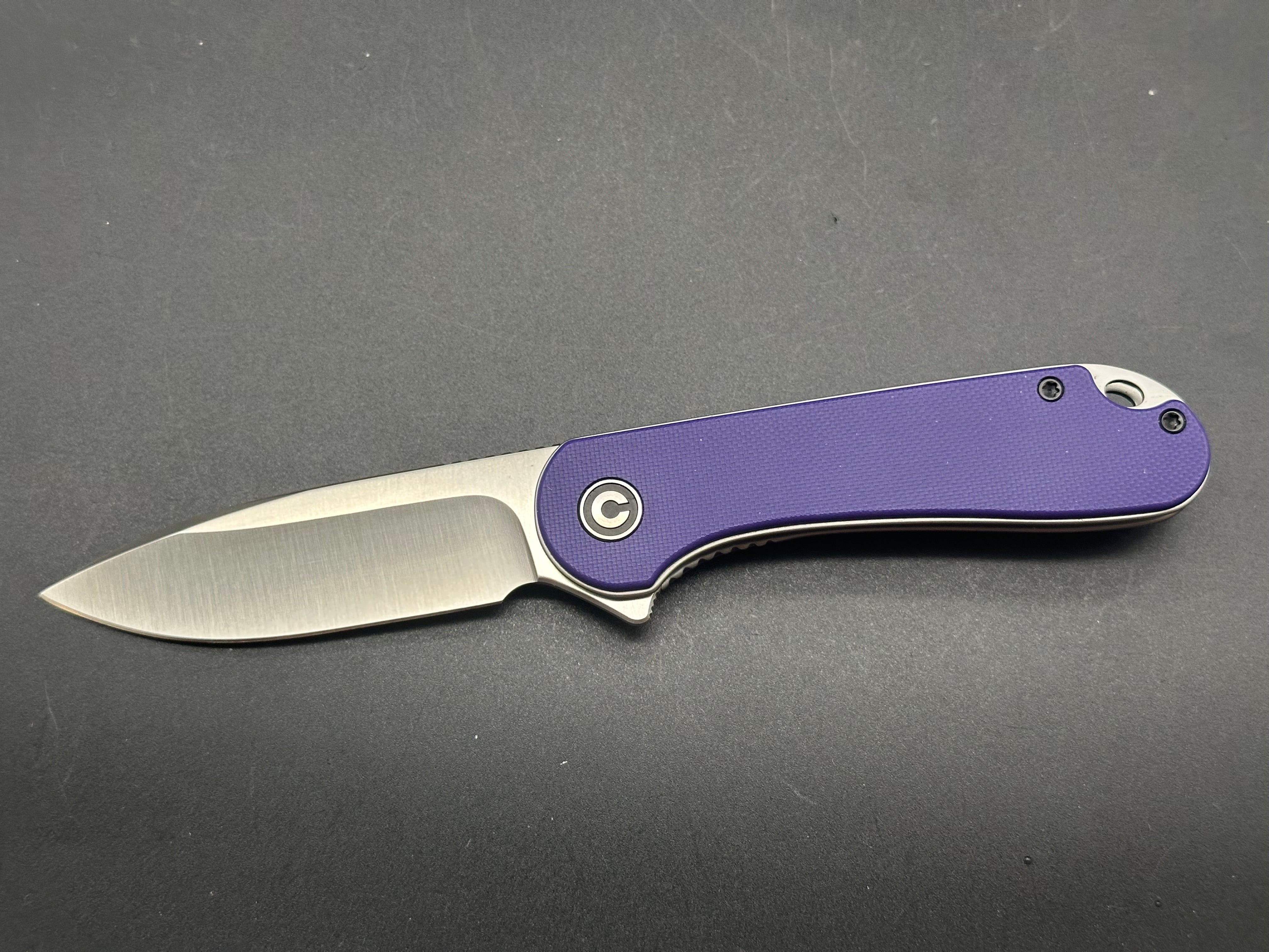 CIVIVI Elementum Liner Lock Knife Purple G-10 (2.9" Satin D2)