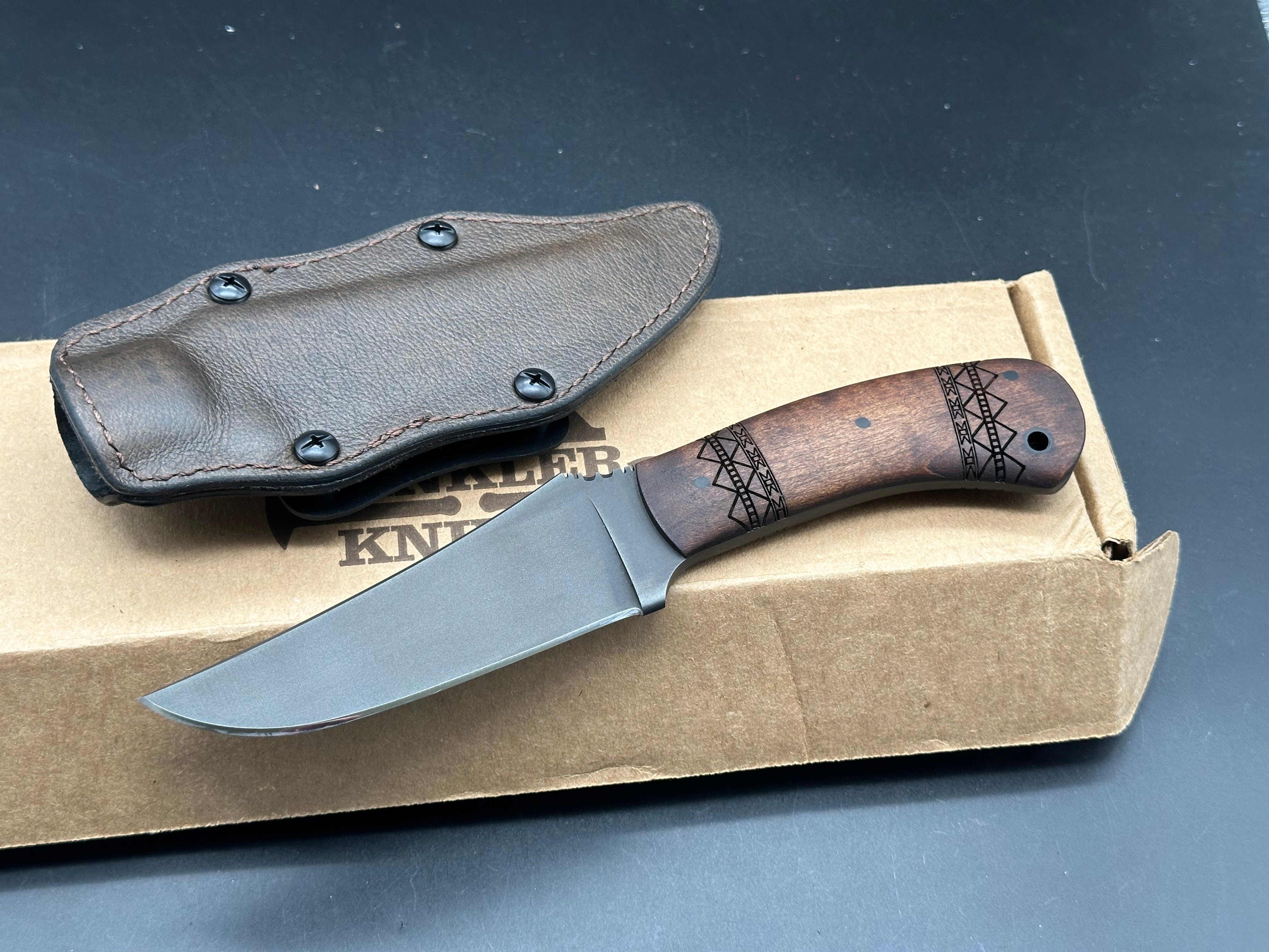 Winkler Knives Belt Knife - Tribal Maple Handle