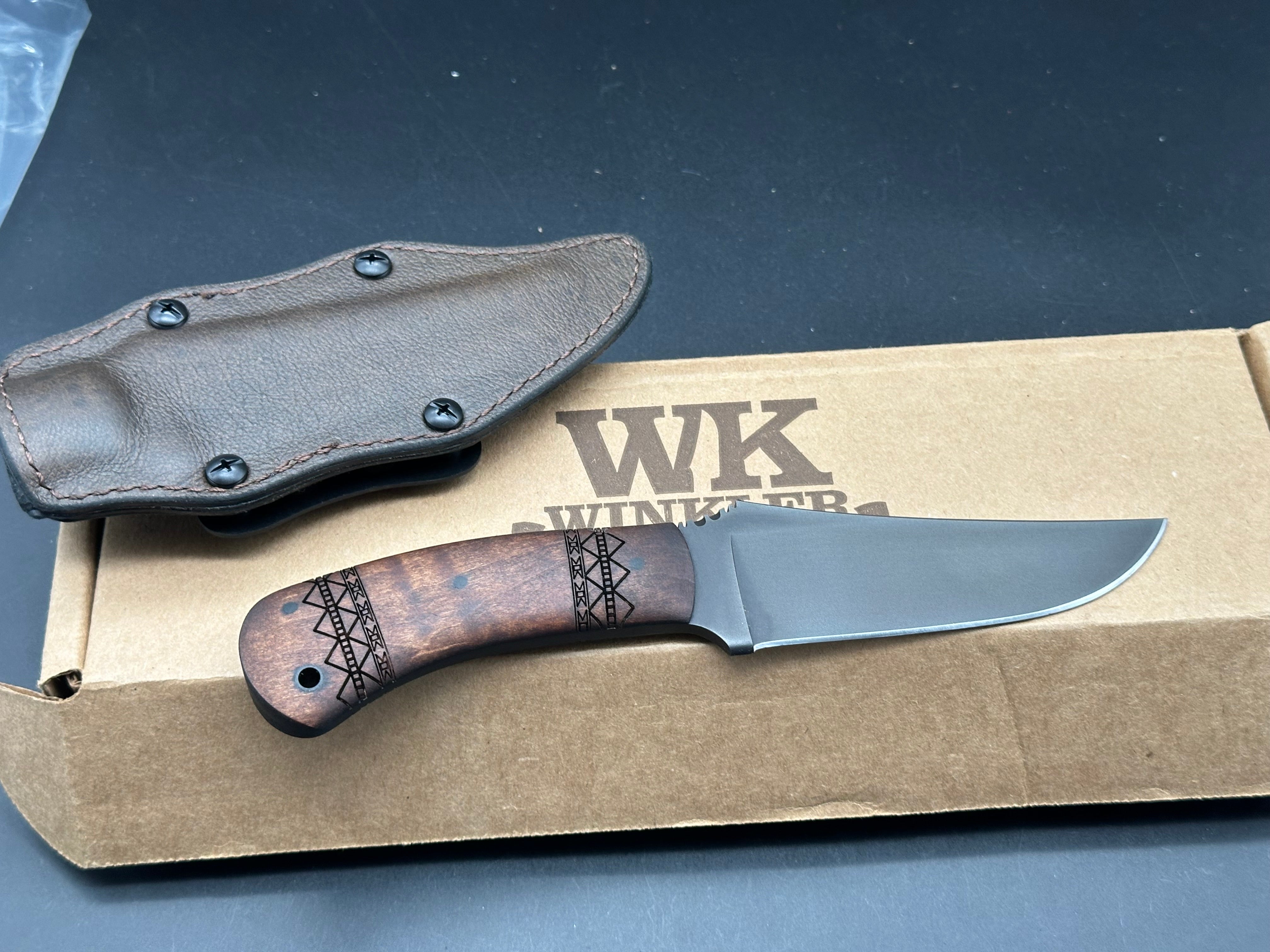 Winkler Knives Belt Knife - Tribal Maple Handle