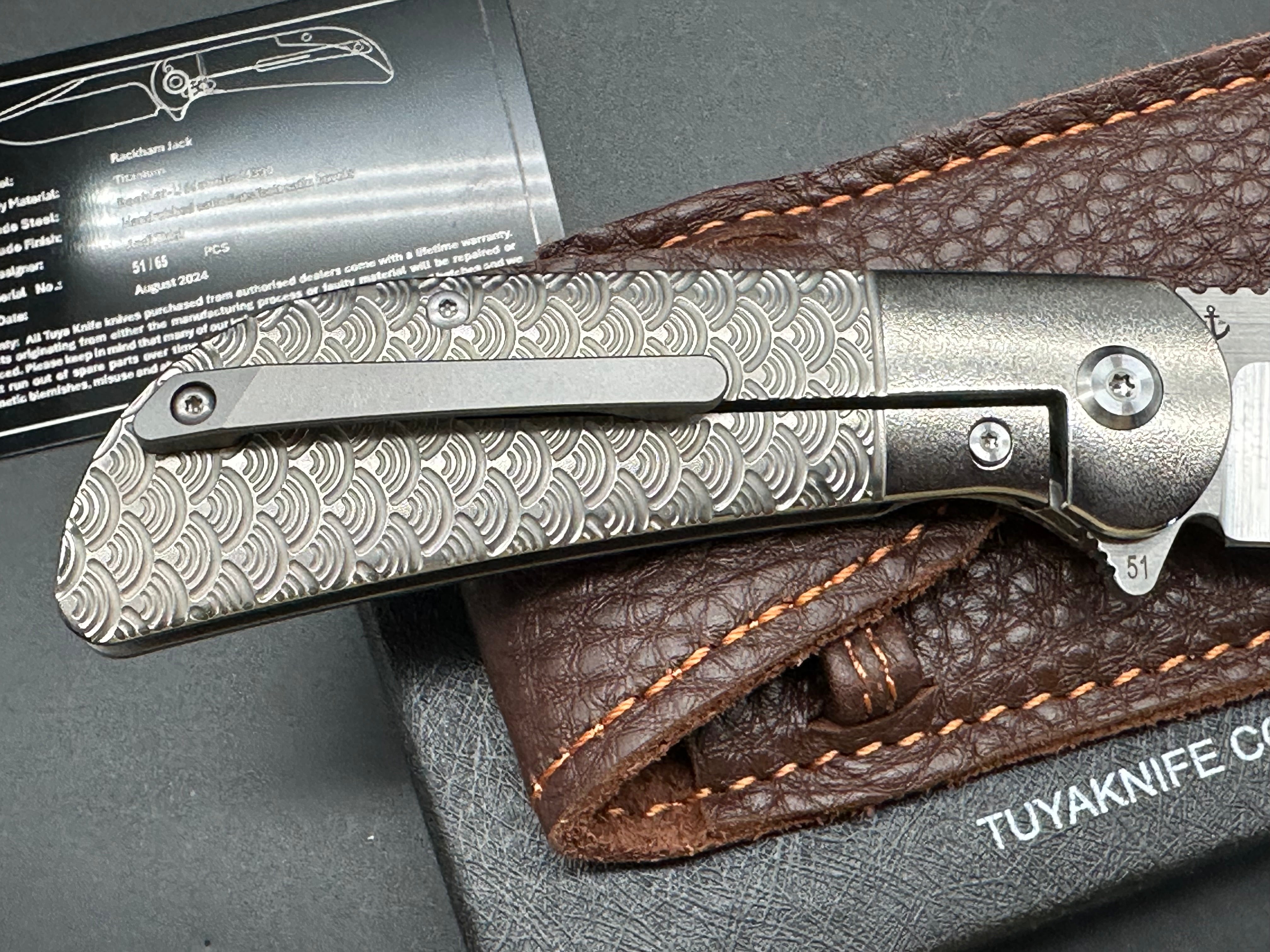 Tuya Rackham Jack Titanium seigaiha pattern bowie blade