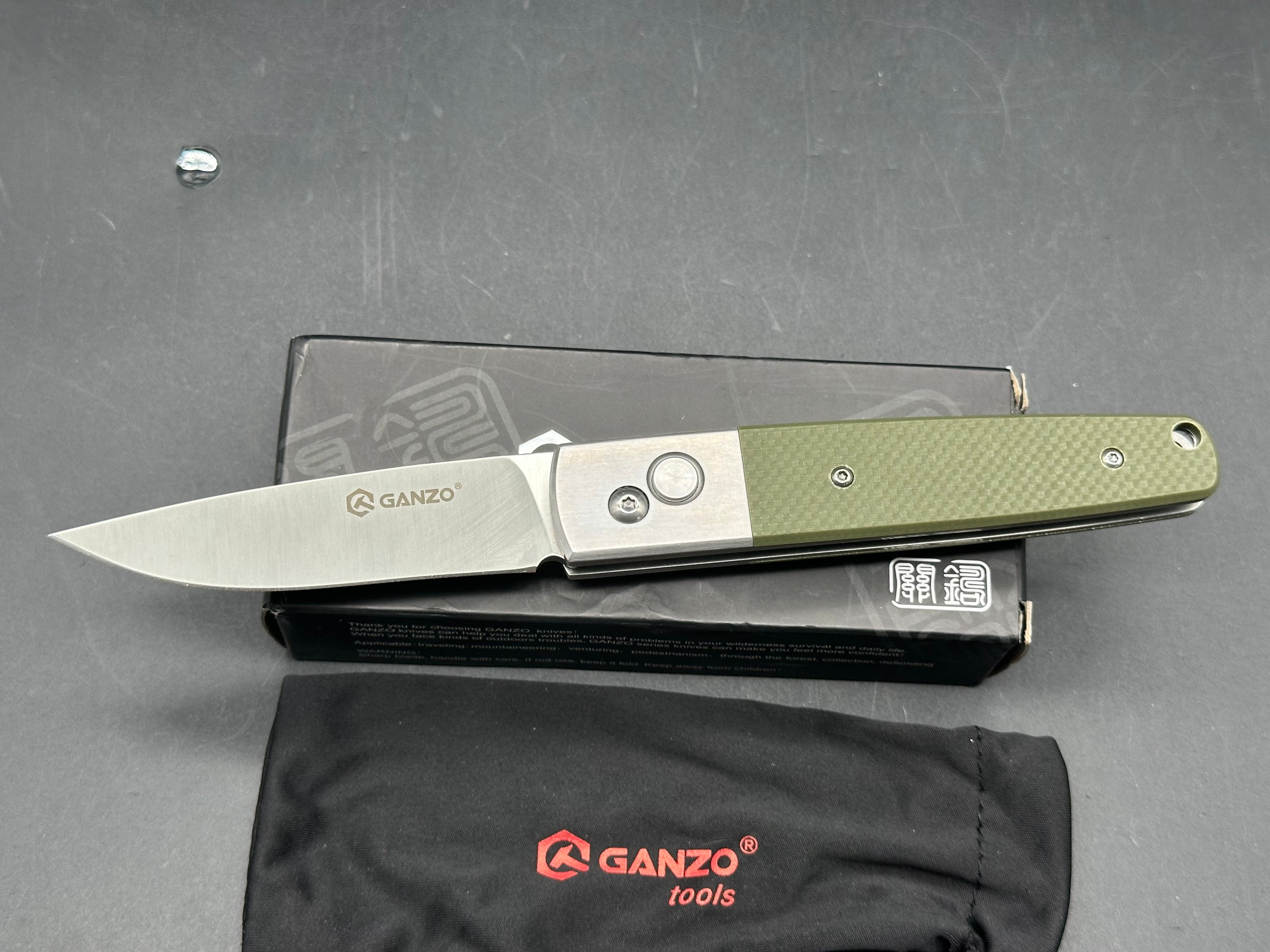 Ganzo G721 auto knife G10 scales w/440C blade