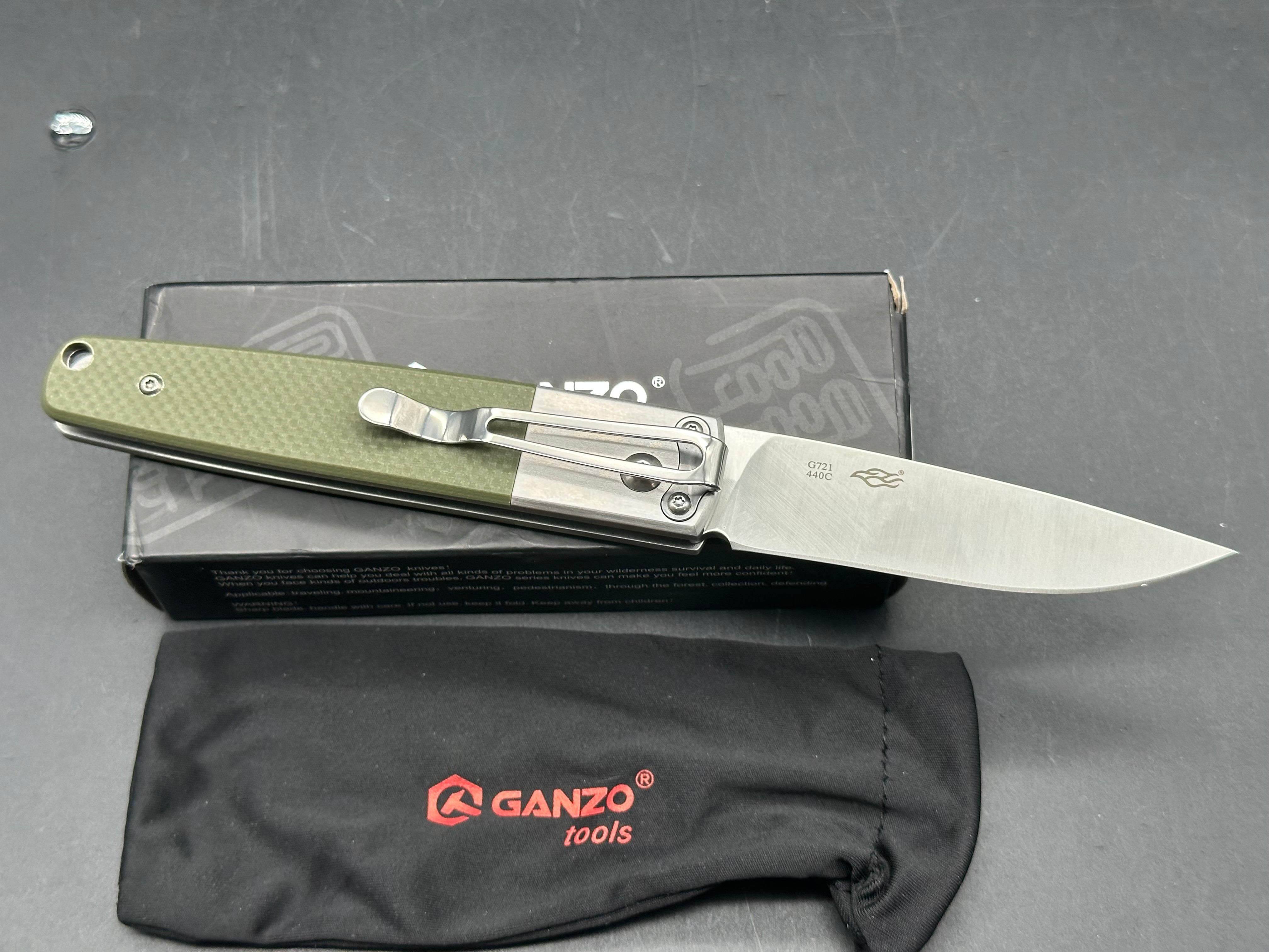 Ganzo G721 auto knife G10 scales w/440C blade