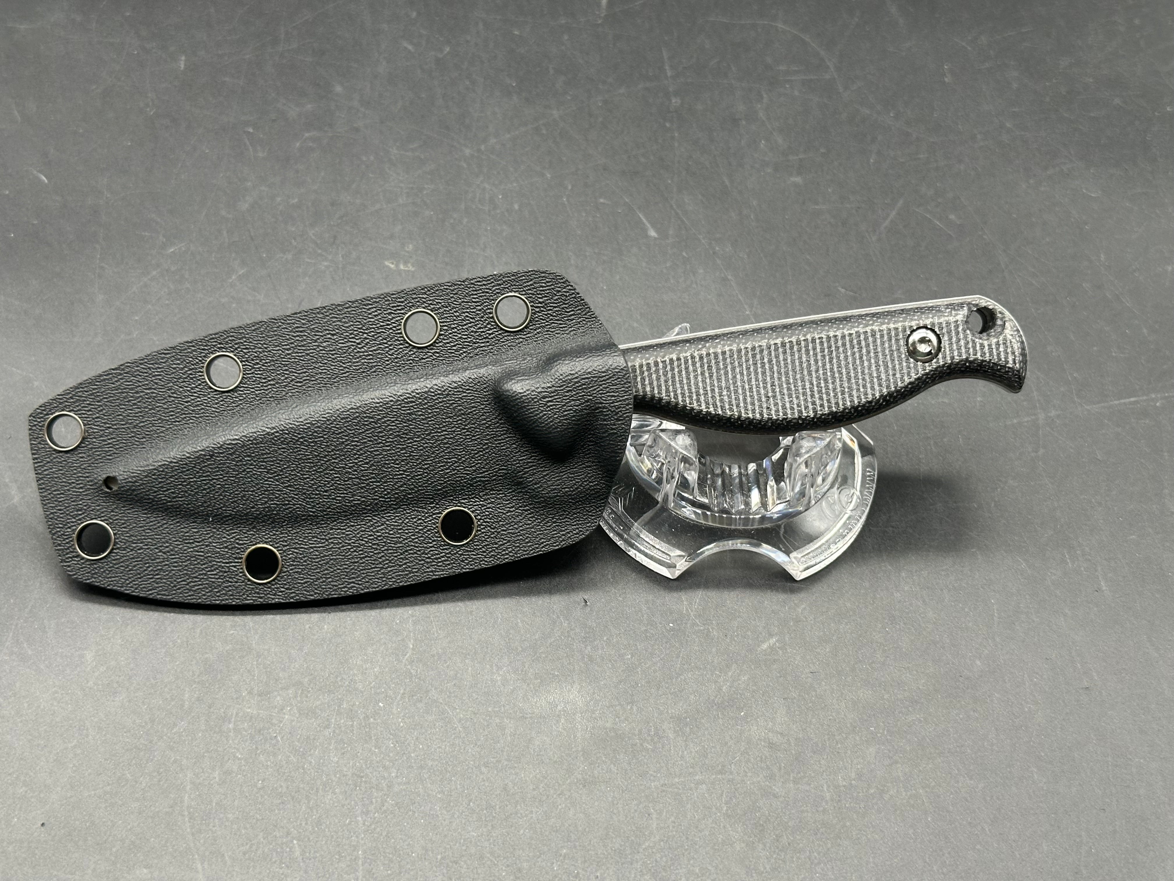 Fixed Blade Drachenader Knife D2 blade black micarta w/sheath