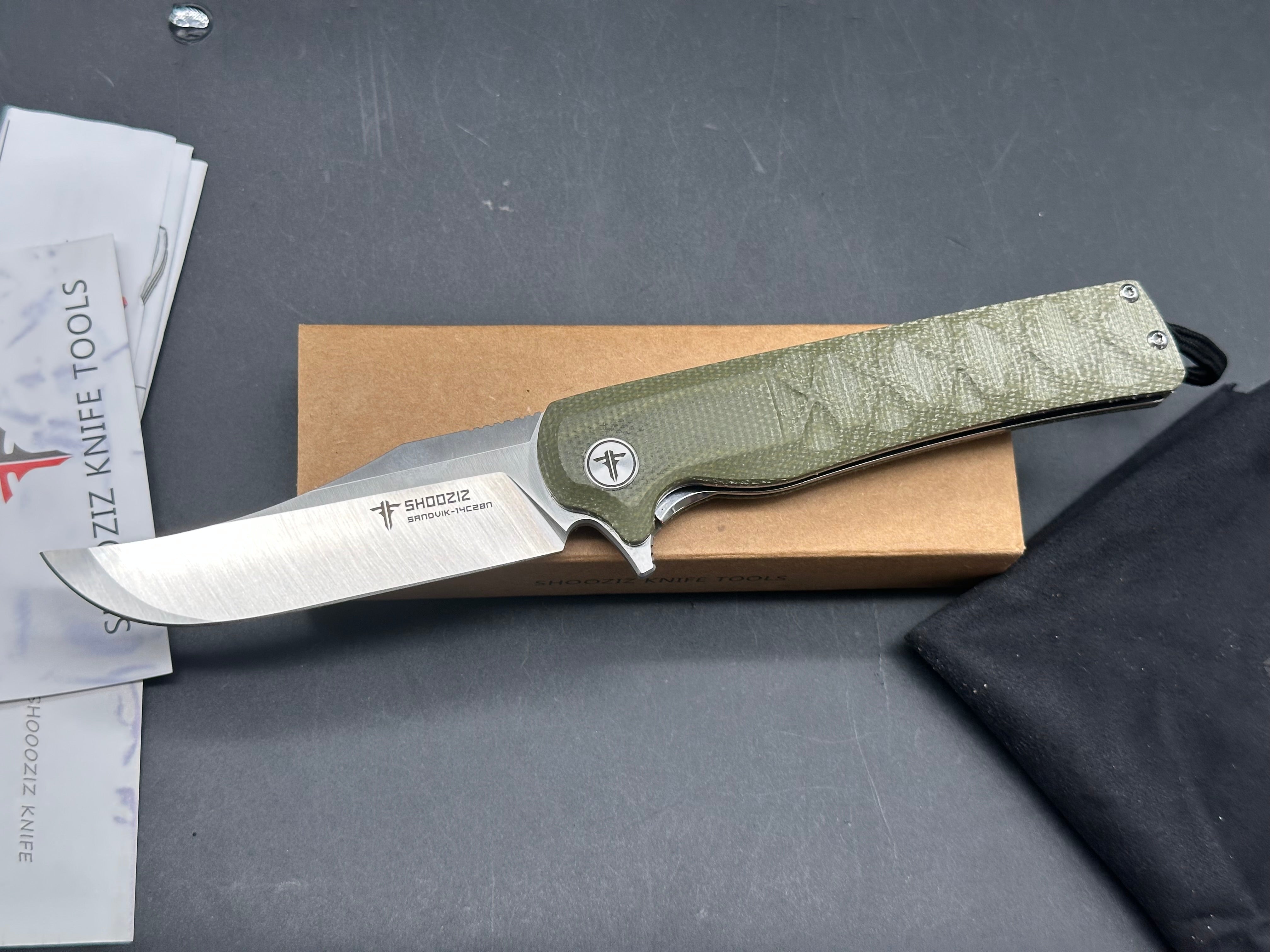 Shooziz XUN 113 folding knife 14C28N blade