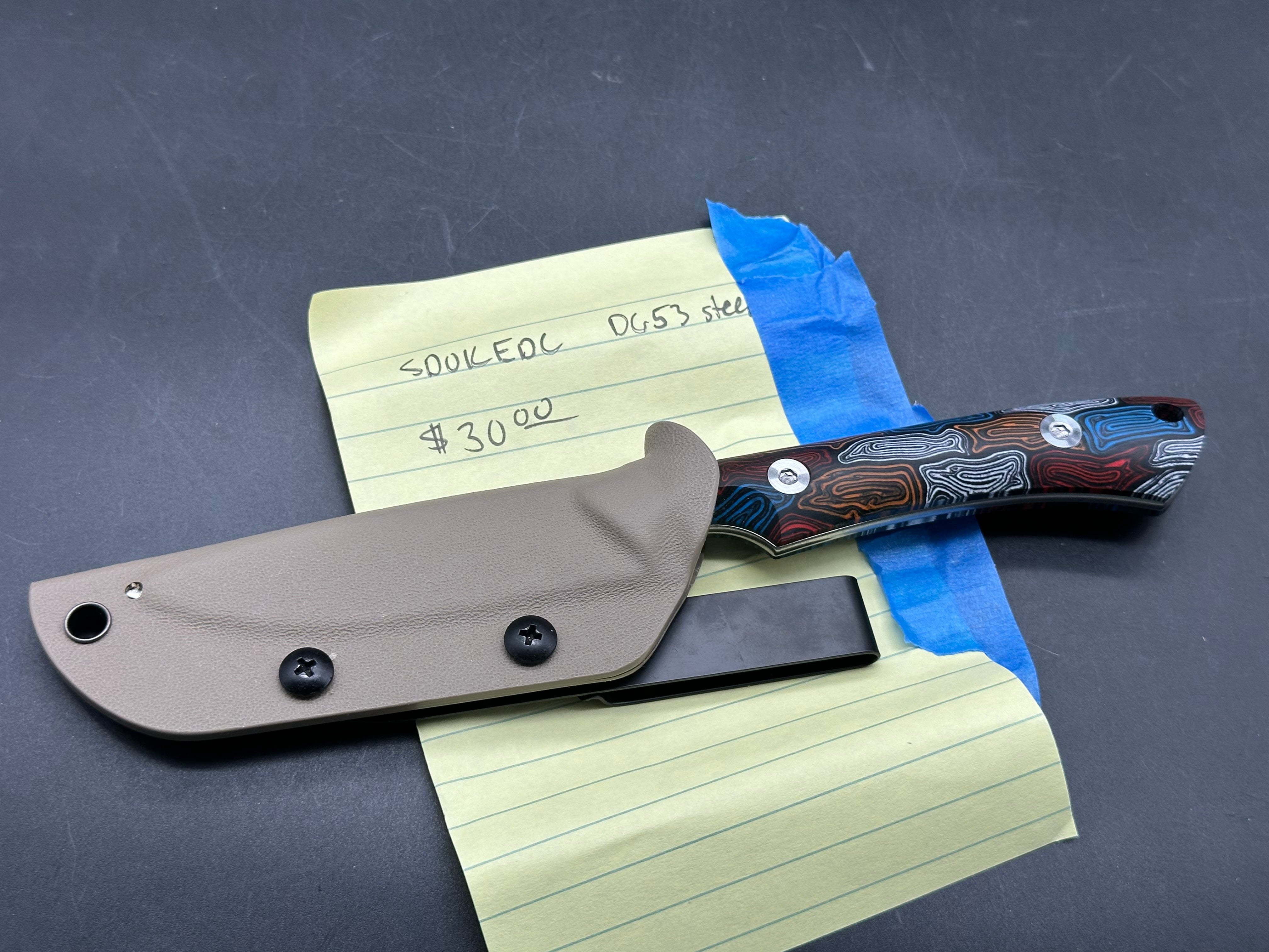 SDOKEDC Fixed blade knife DC53 blade includes sheath