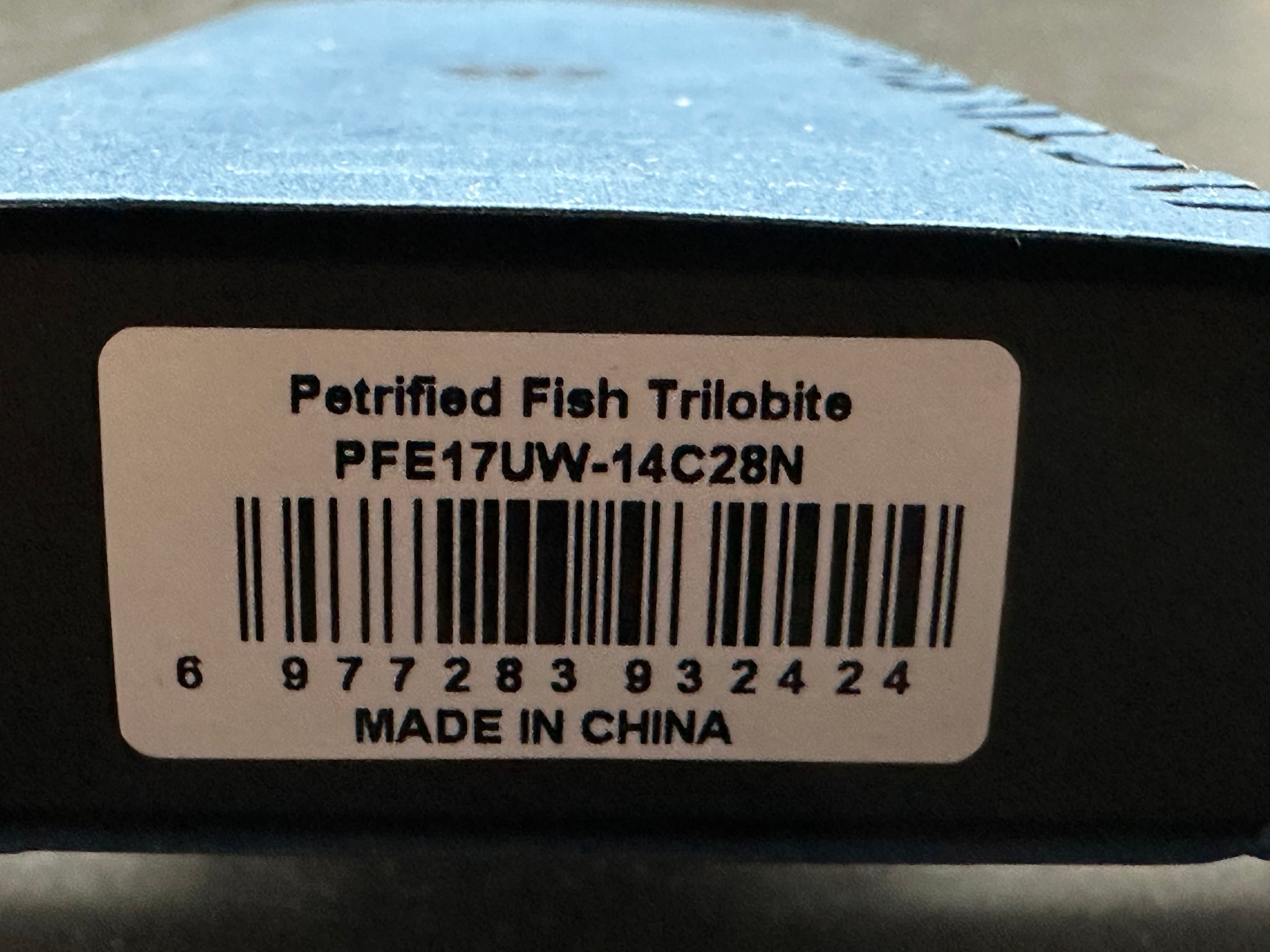 Petrified Fish PFE17 Trilobite 3 inch 14C28N Steel Blade ULTEM Handle Flipper Button lock