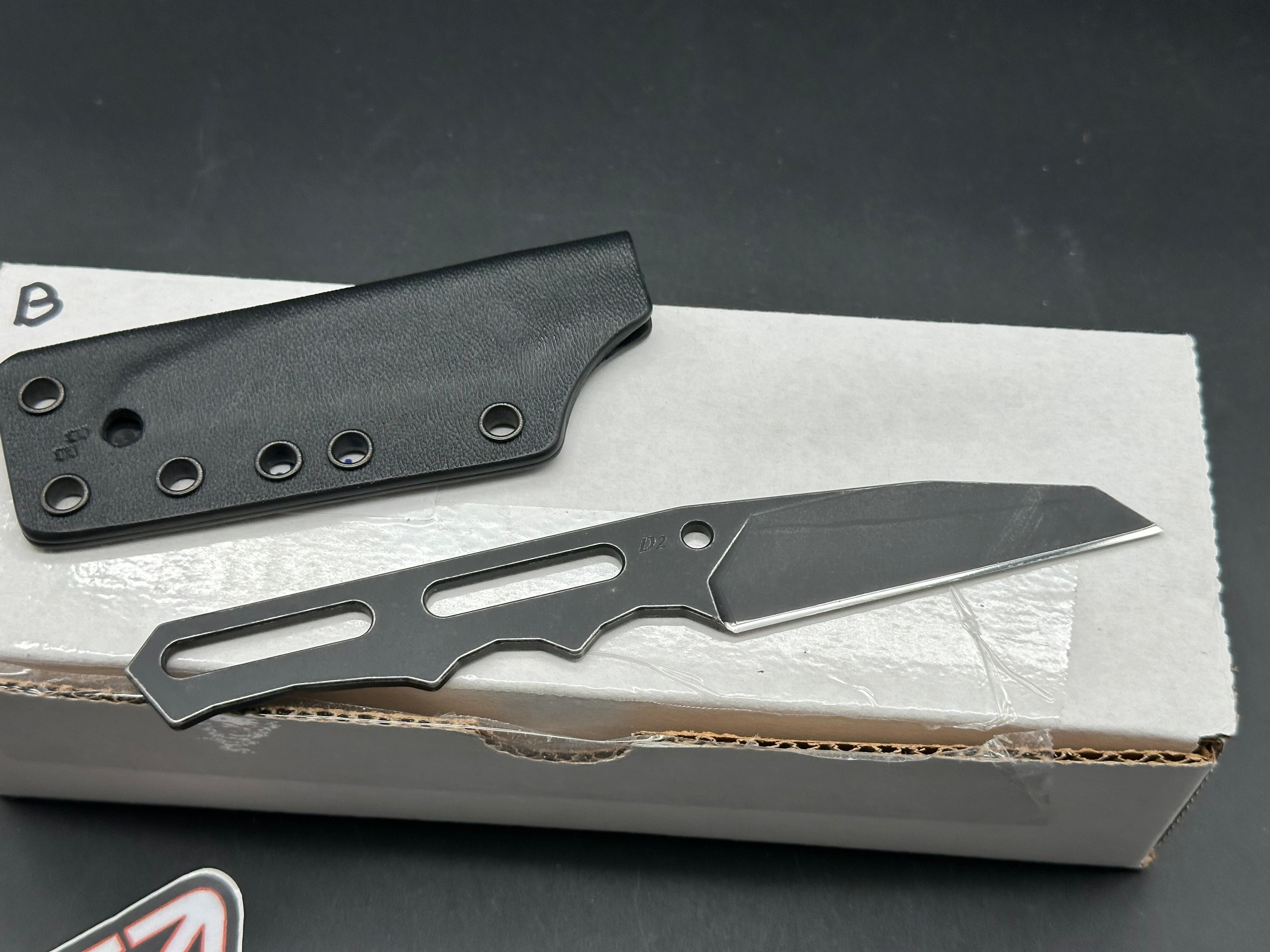 Zach Wood Custom Tools Mini Terror Bird Black Cerakote Fixed Blade with Ulticlip Sheath