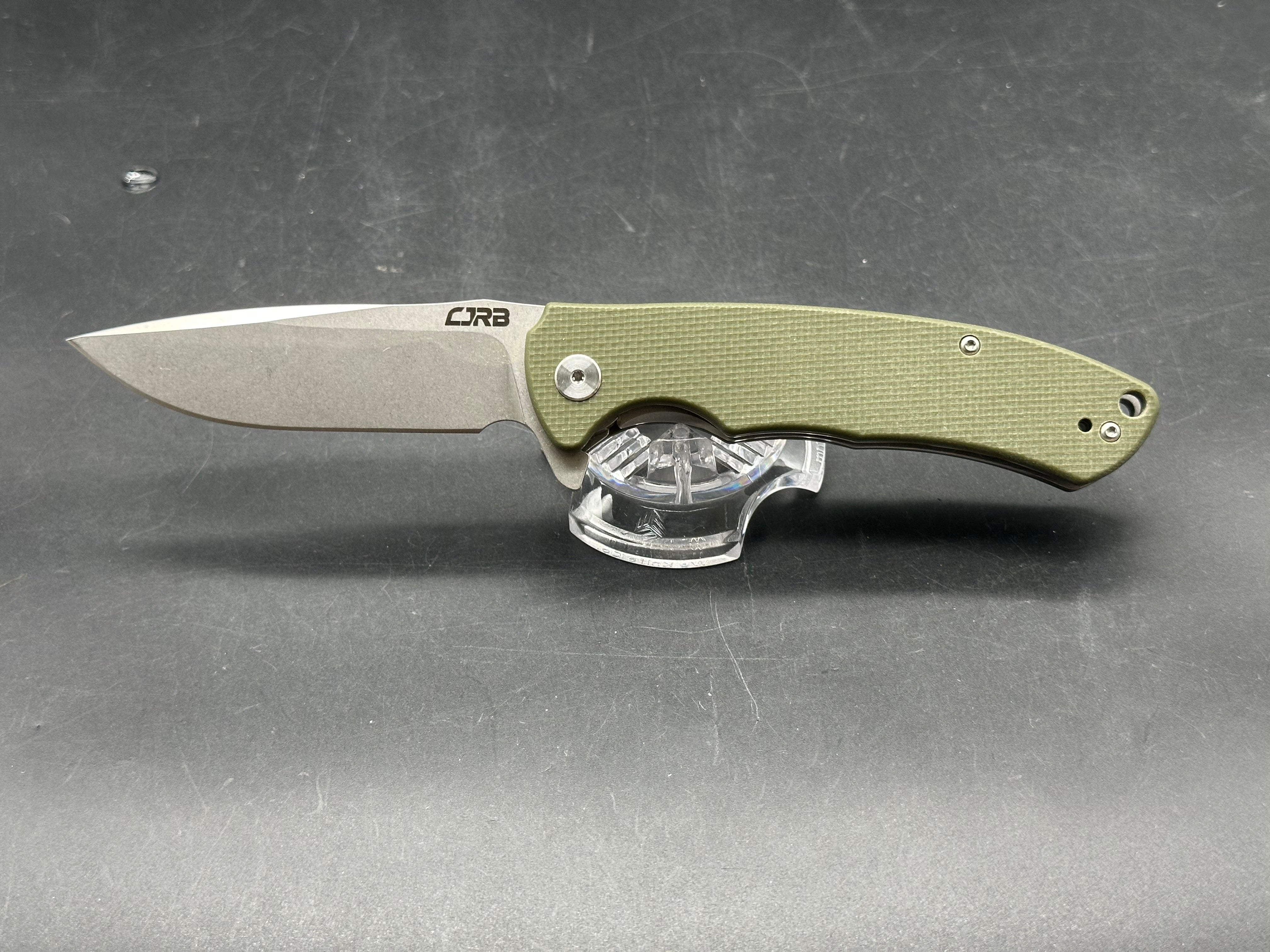 CJRB Cutlery Taiga Liner Lock Knife Gray G-10 (3.75" D2 Stonewash) J1903