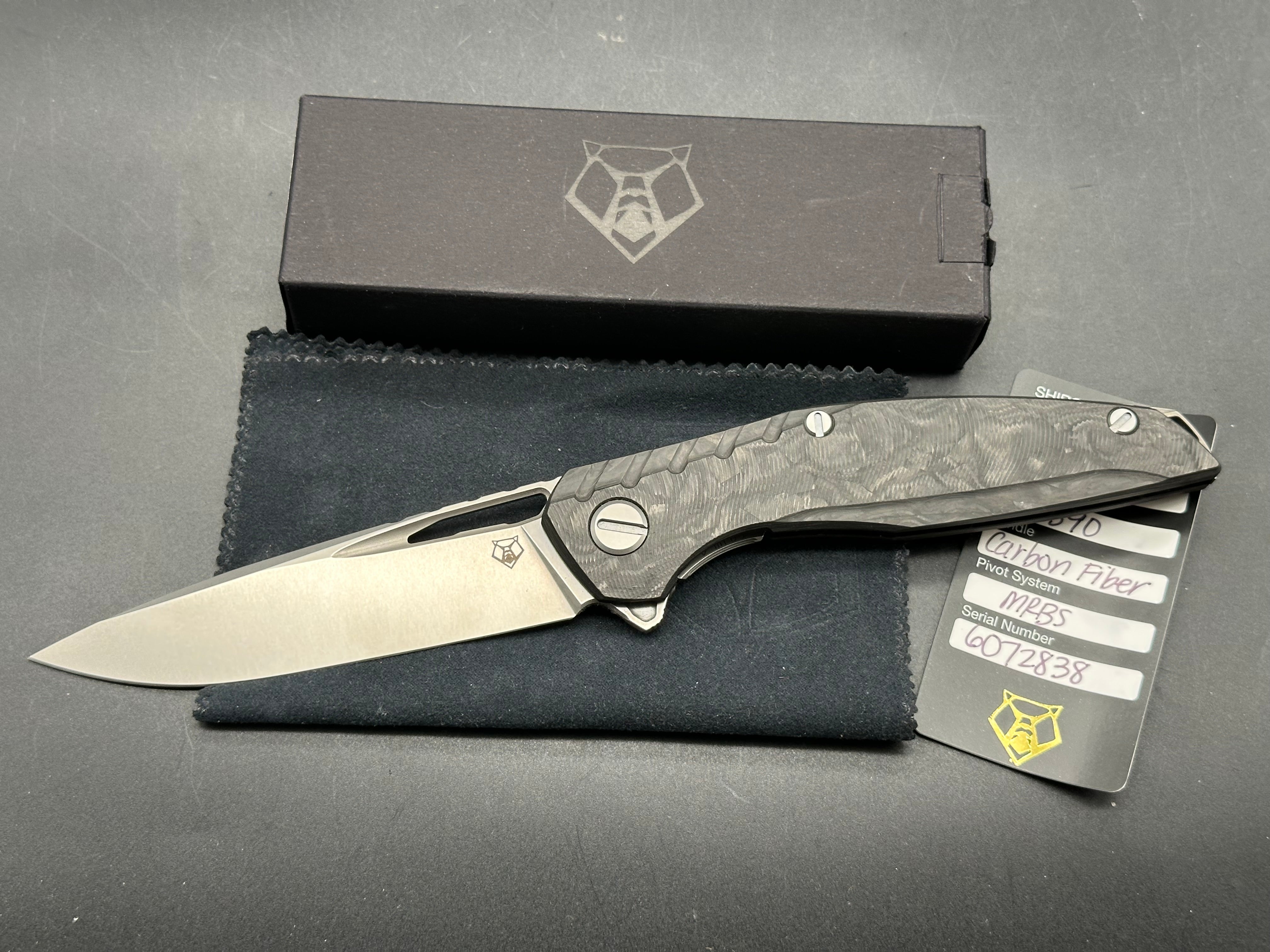 Shirogorov 111 GEN 5.1 – M390 BLADE – MARBLE CARBON FIBER HANDLE – MRBS